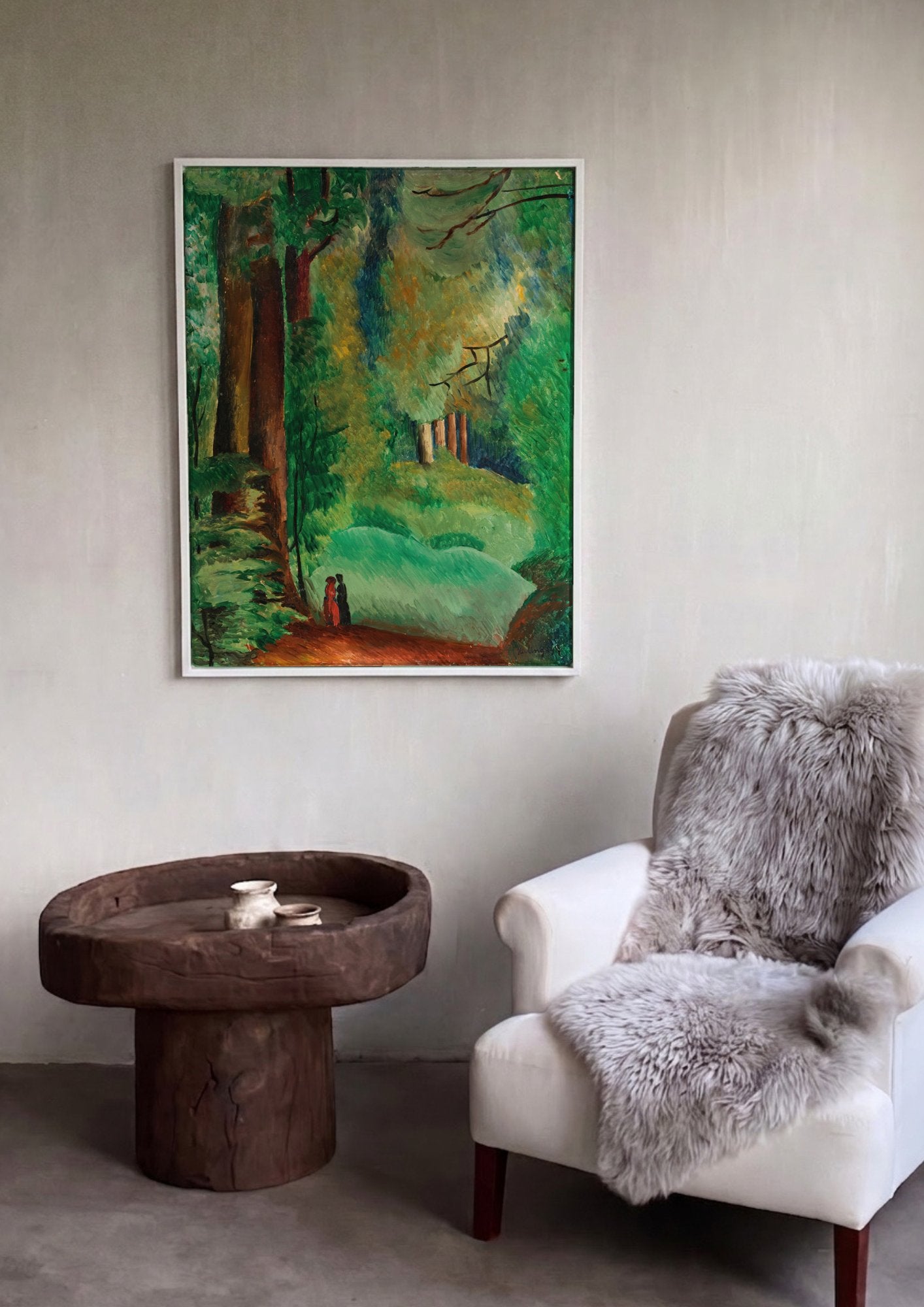 Quadro Decorativo Floresta com Figuras - Moïse Kisling em ambiente decorado
