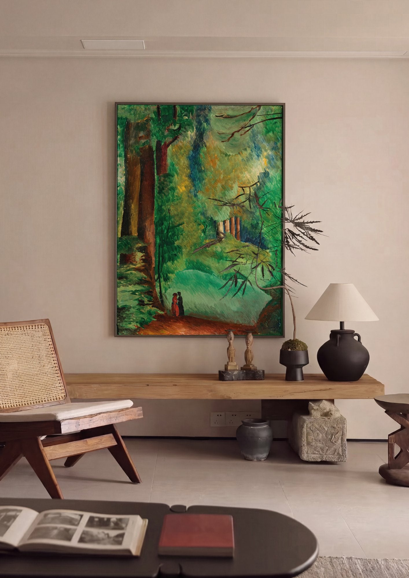 Quadro Decorativo Floresta com Figuras - Moïse Kisling em ambiente decorado