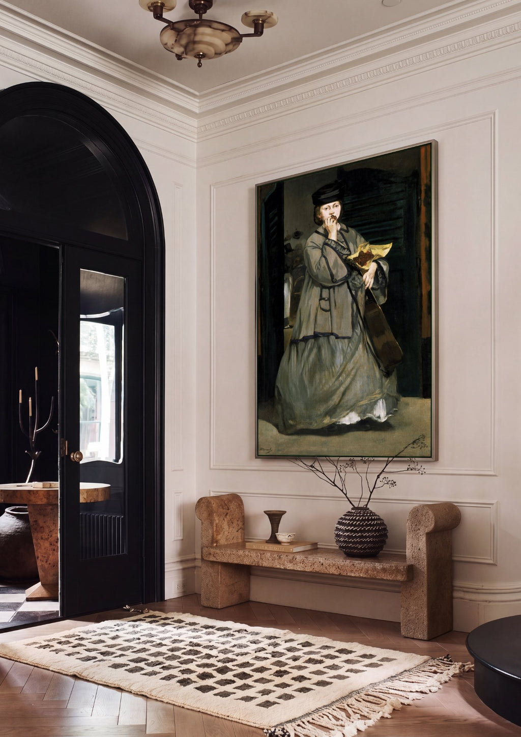 Quadro Decorativo A Mulher das Cerejas - Manet em ambiente decorado