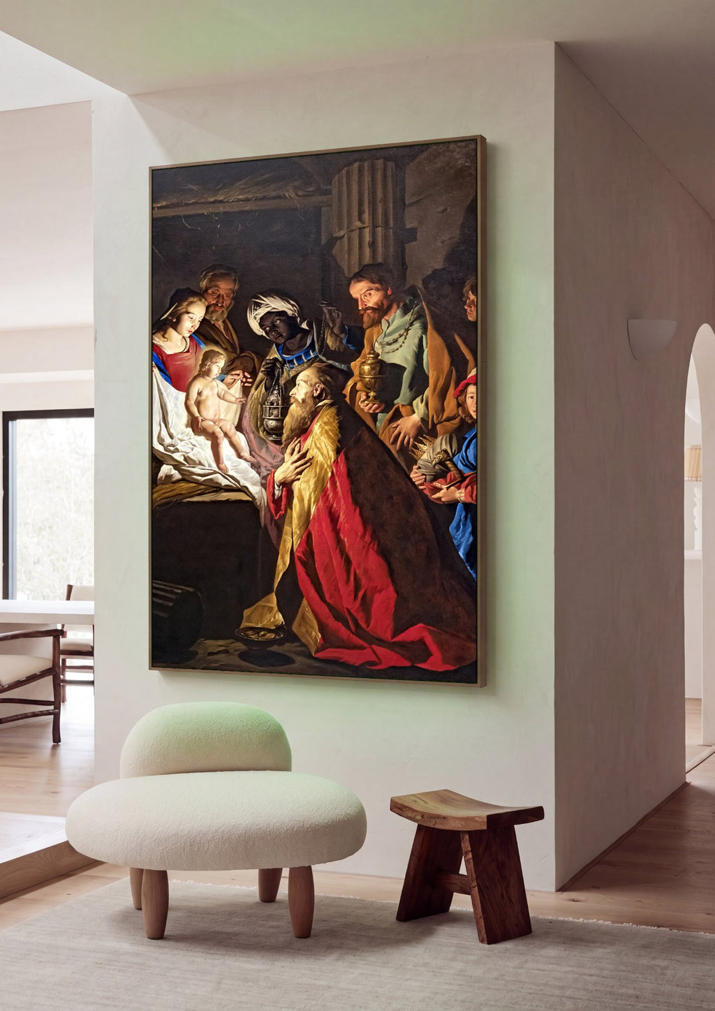 Quadro Decorativo A Adoração dos Magos - Matthias Stomer em ambiente decorado