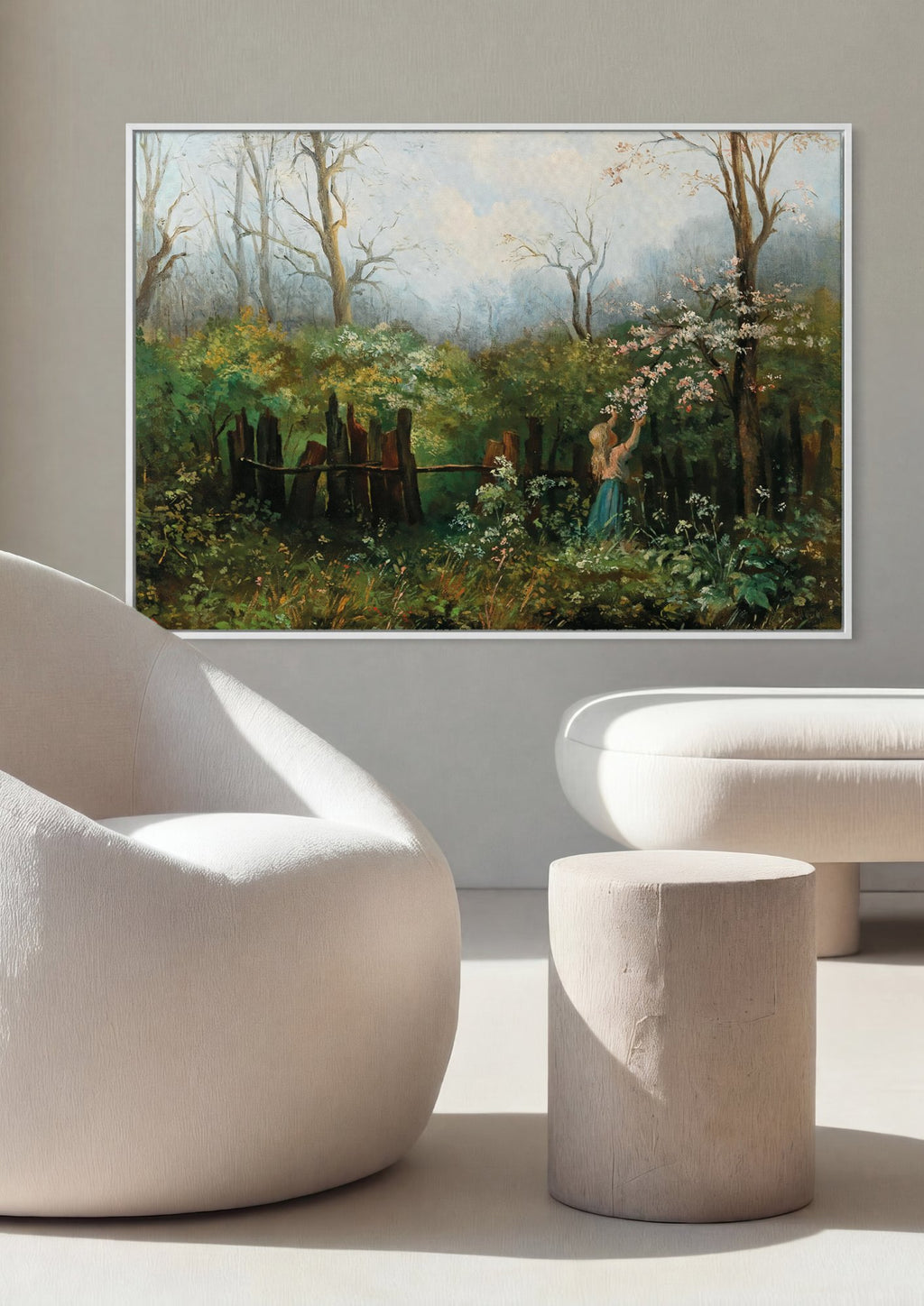 Quadro Decorativo A Coletora de Flores - Olga Wisinger-Florian em ambiente decorado