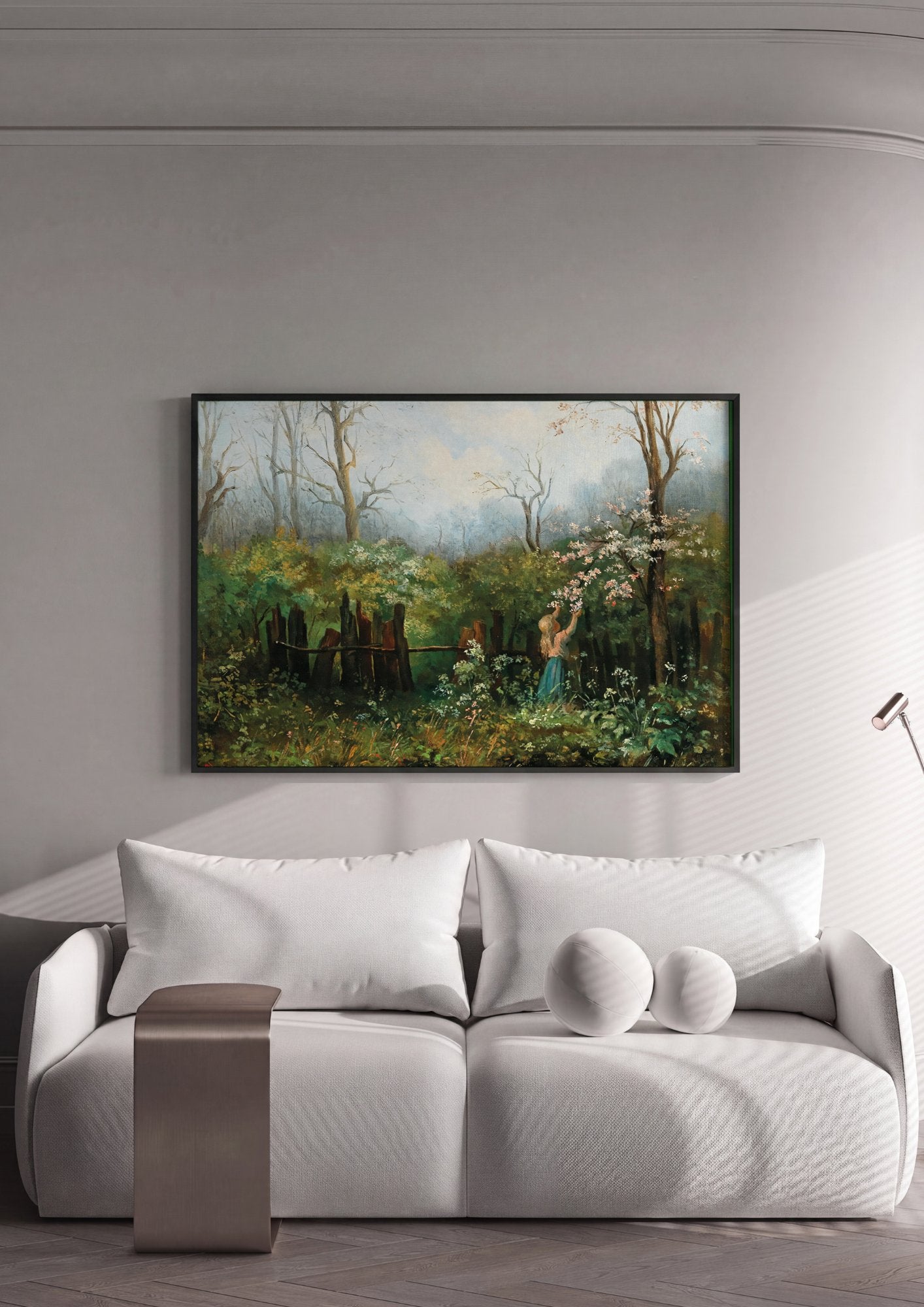Quadro Decorativo A Coletora de Flores - Olga Wisinger-Florian em ambiente decorado