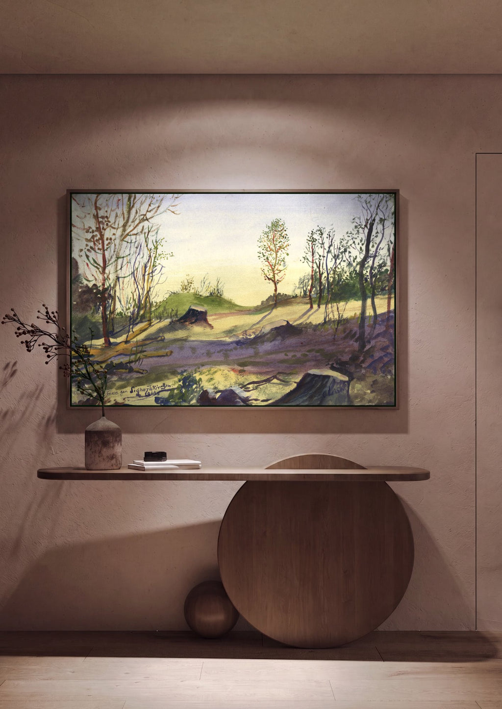 Quadro Decorativo Paisagem com Árvores - Oskar Laske em ambiente decorado
