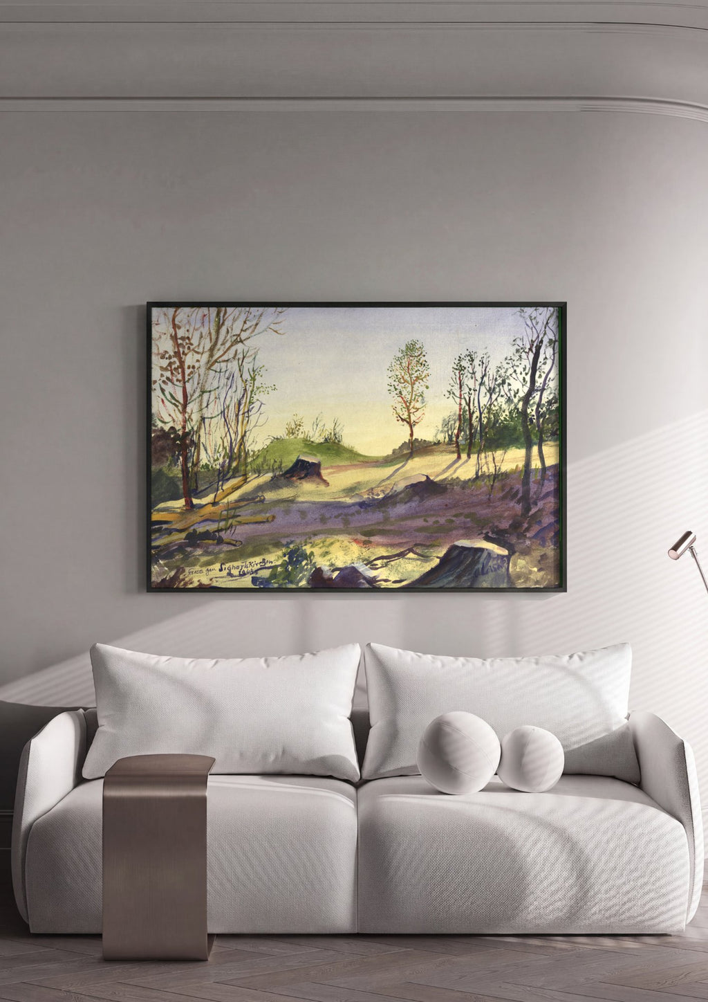 Quadro Decorativo Paisagem com Árvores - Oskar Laske em ambiente decorado