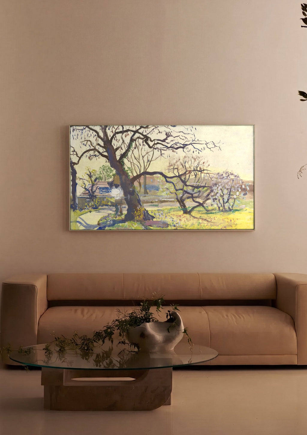 Quadro Decorativo Paisagem com Árvores - Oskar Laske em ambiente decorado