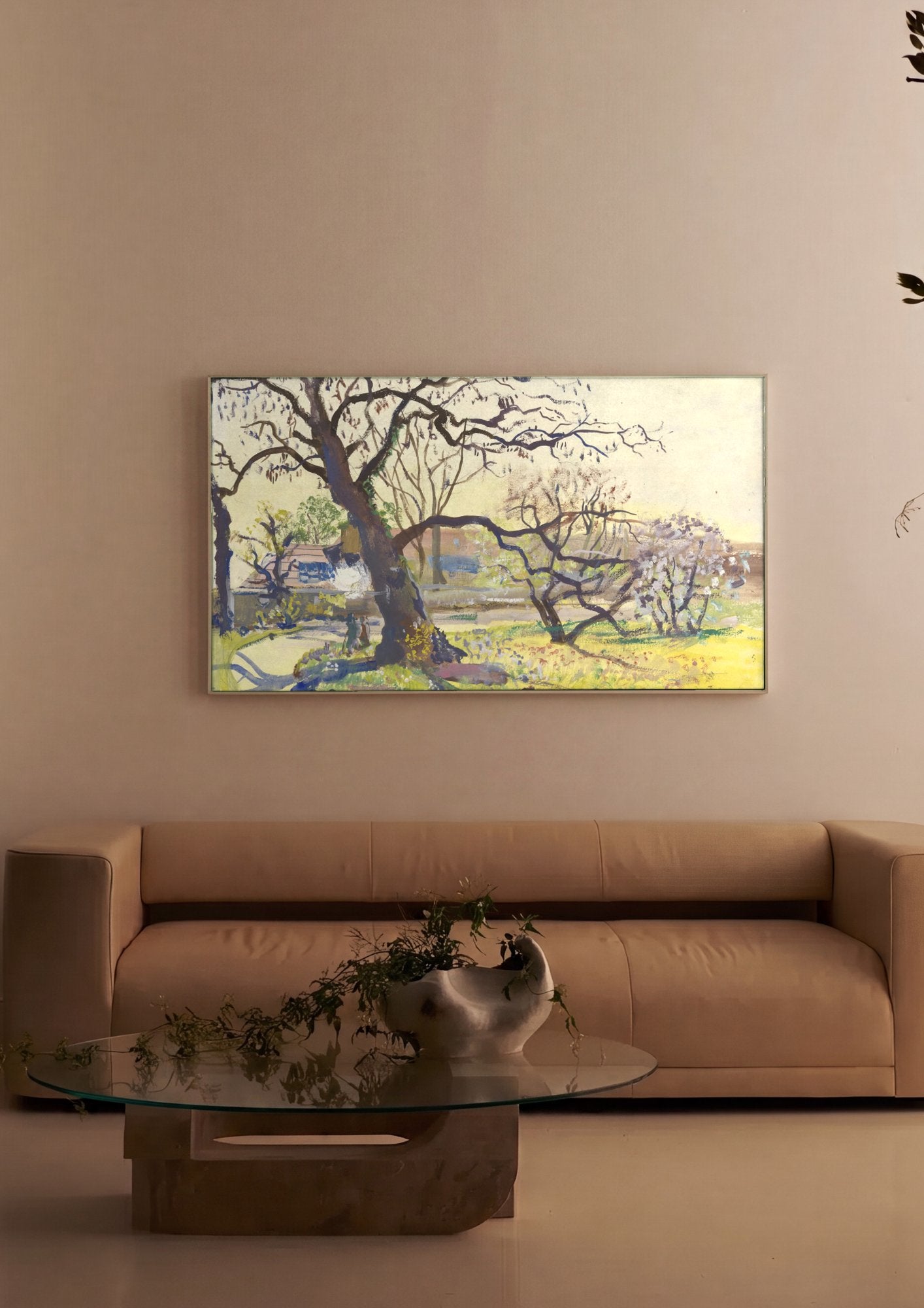 Quadro Decorativo Paisagem com Árvores - Oskar Laske em ambiente decorado