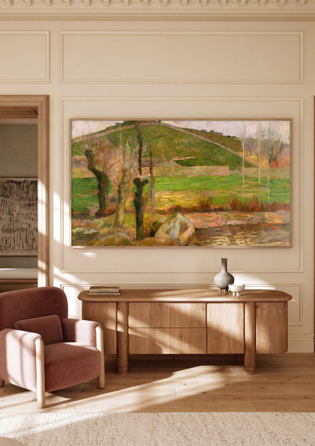 Quadro Decorativo Paisagem com Árvores - Paul Gauguin em ambiente decorado