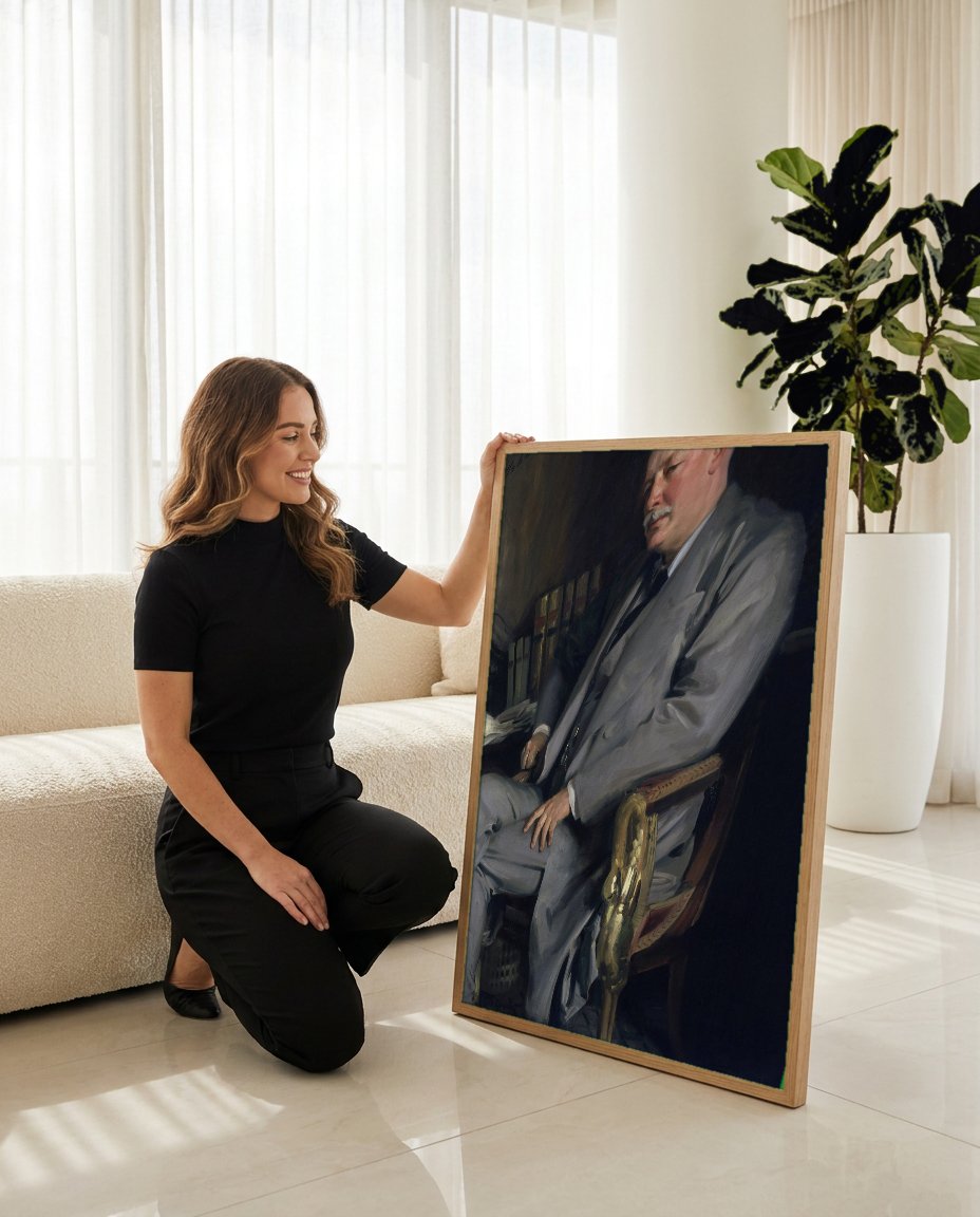 Quadro Decorativo Retrato de Augustus P. Loring - John Singer Sargent com modelo em ambiente