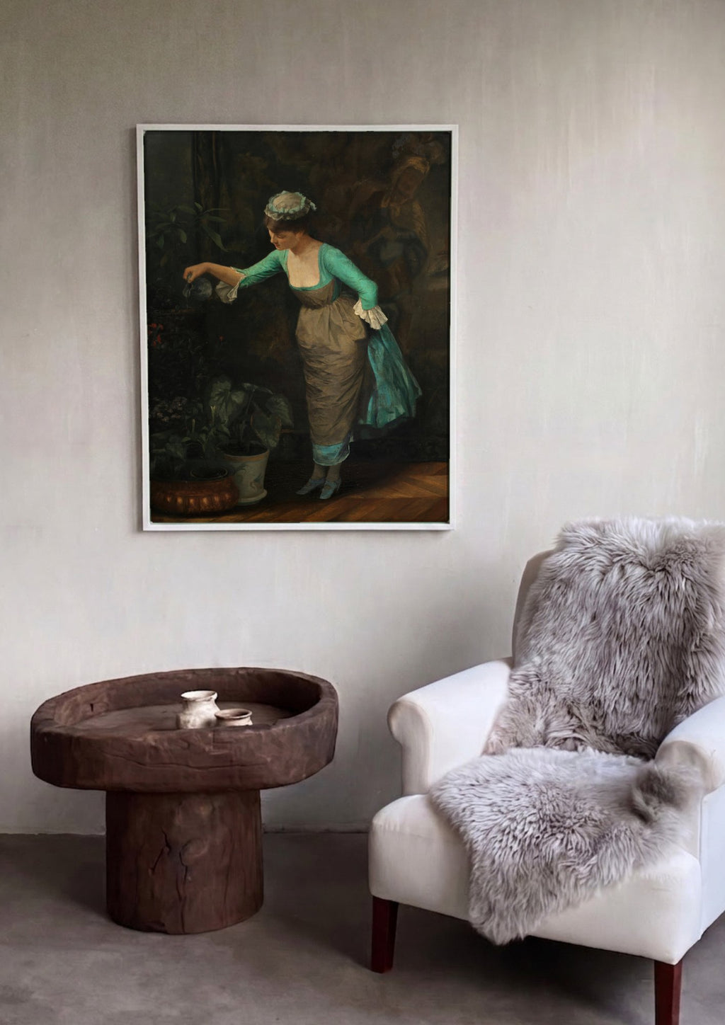Quadro Decorativo A Regadora - Theodoros Rall em ambiente decorado