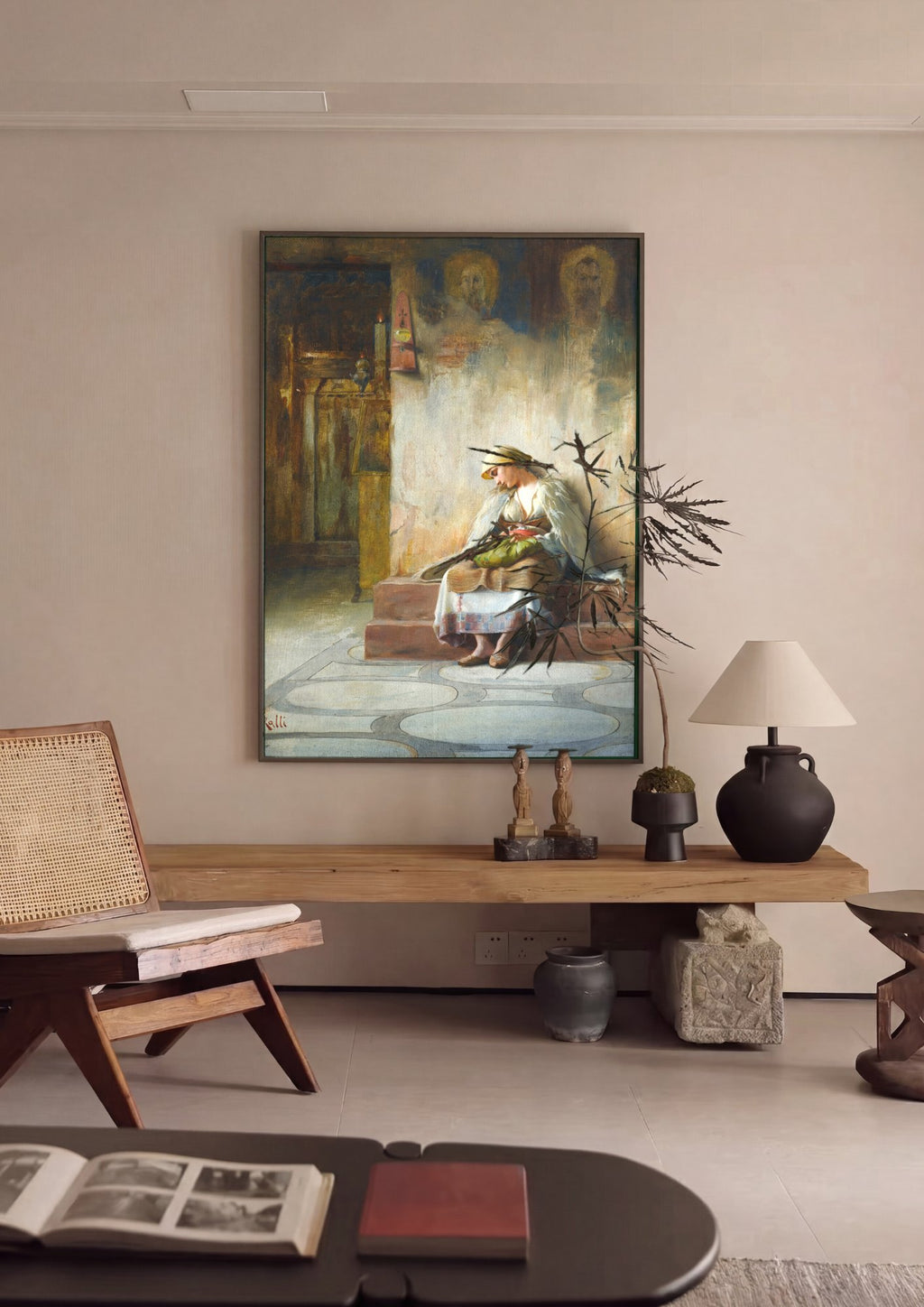 Quadro Decorativo A Oferenda - Theodoros Ralli em ambiente decorado