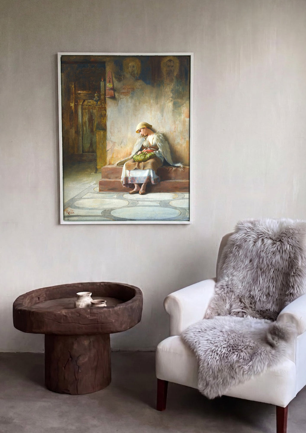 Quadro Decorativo A Oferenda - Theodoros Ralli em ambiente decorado