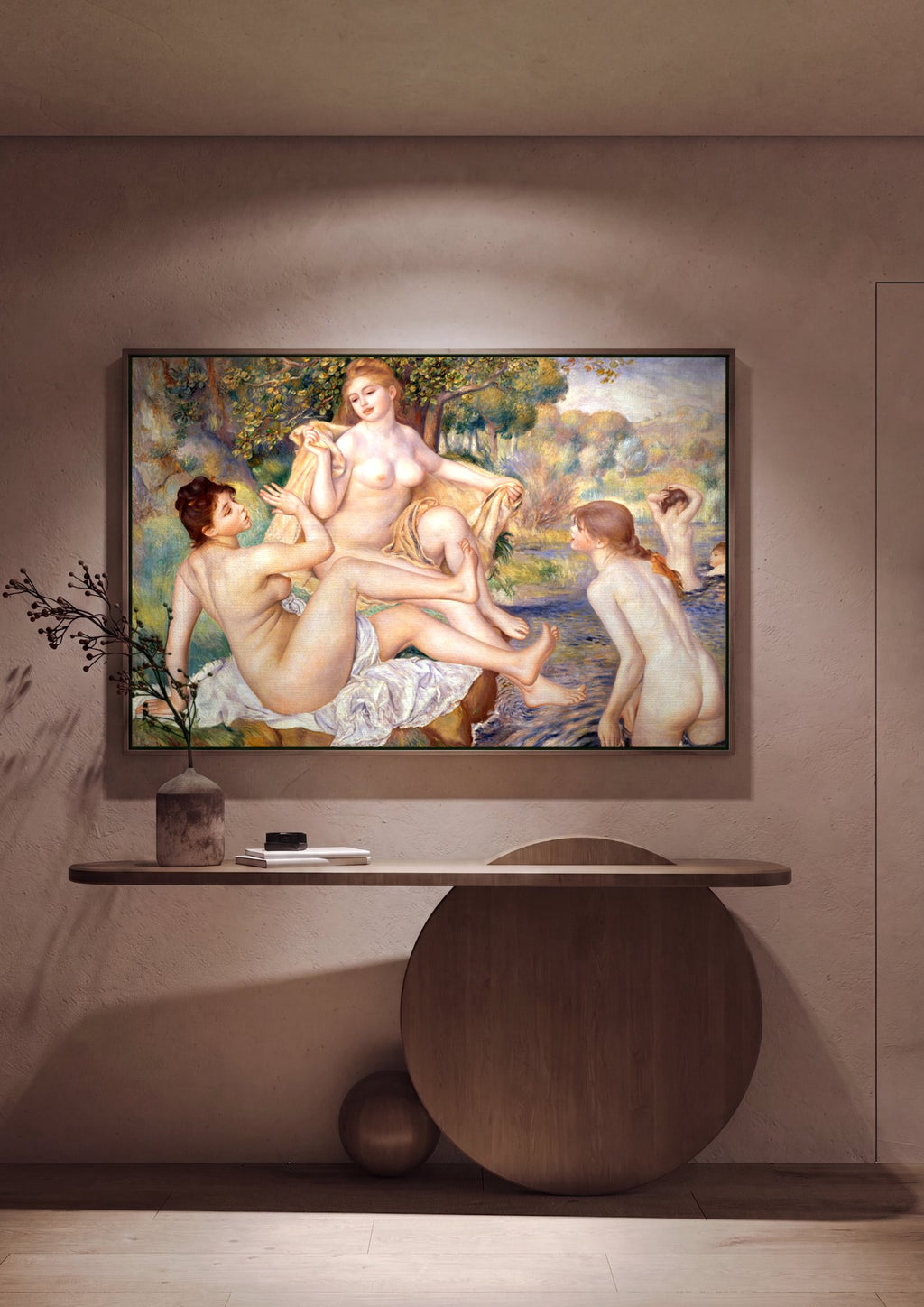 Quadro Decorativo As Grandes Banhistas - Renoir em ambiente decorado