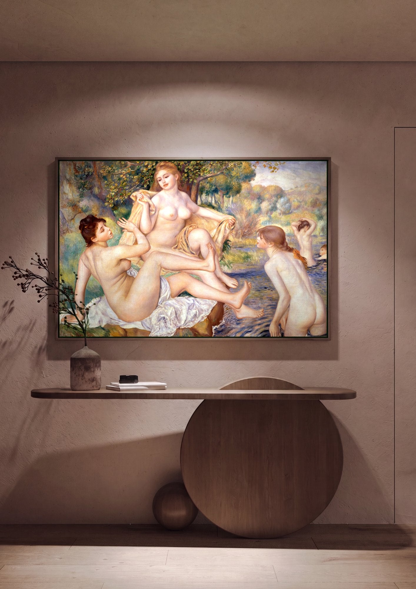 Quadro Decorativo As Grandes Banhistas - Renoir em ambiente decorado