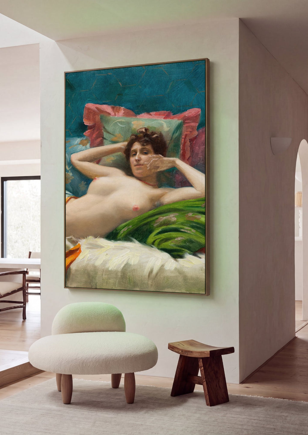 Quadro Decorativo A Odalisca - Theodoros Rall em ambiente decorado