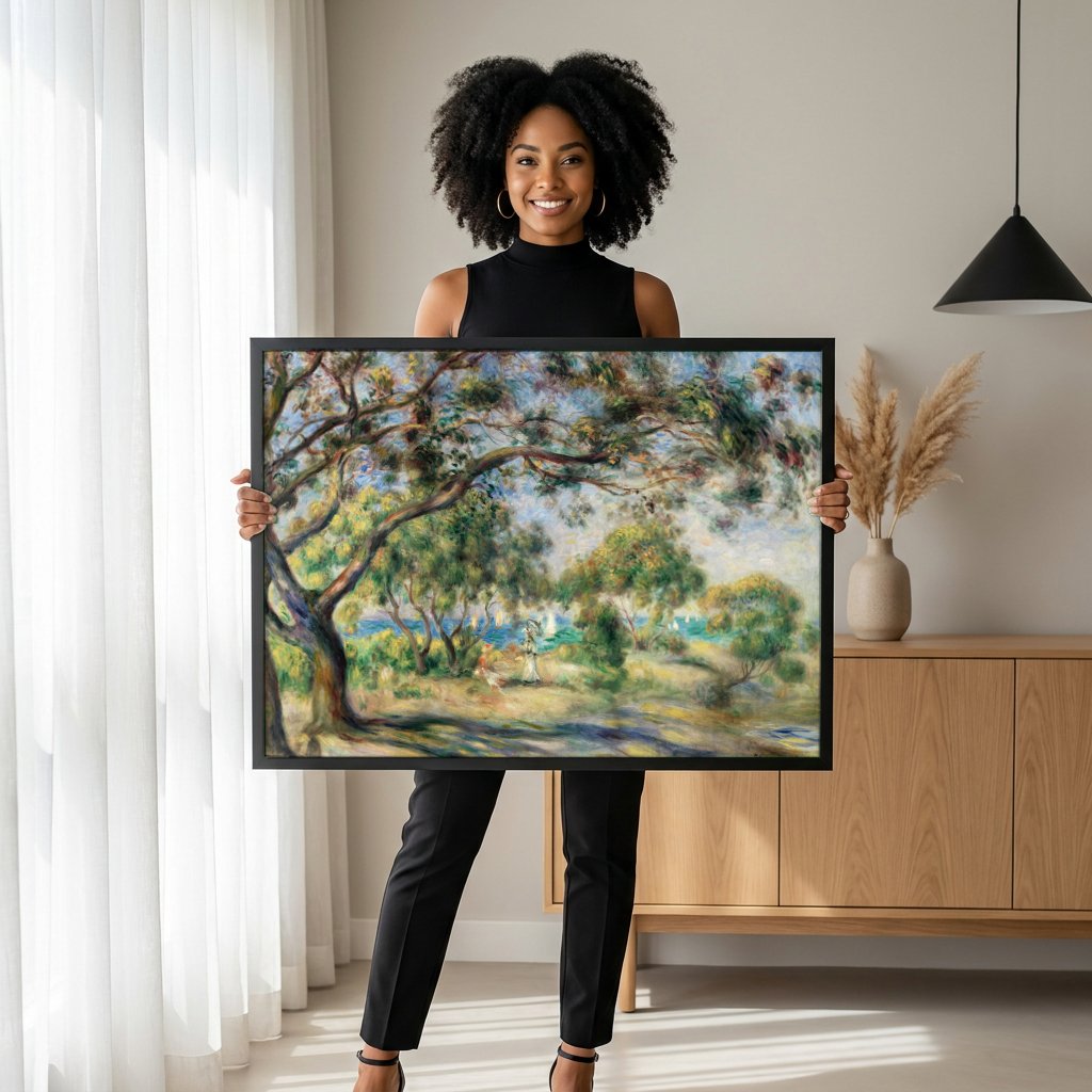 Quadro Decorativo Paisagem com Figuras - Renoir com modelo em ambiente