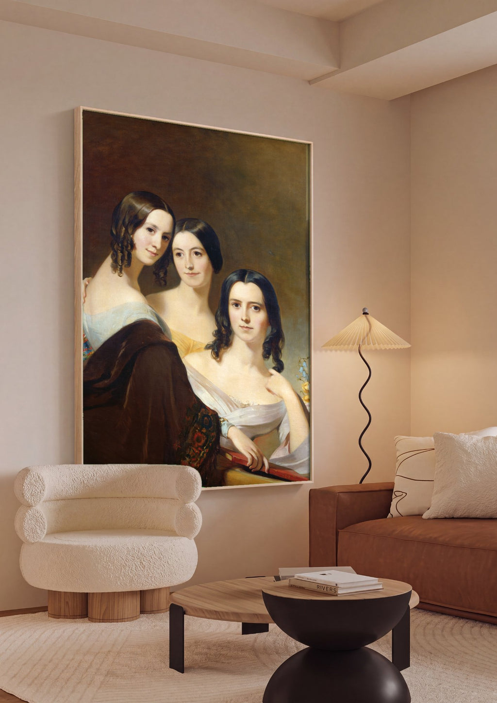 Quadro Decorativo 'As Três Irmãs' - Thomas Sully em ambiente decorado