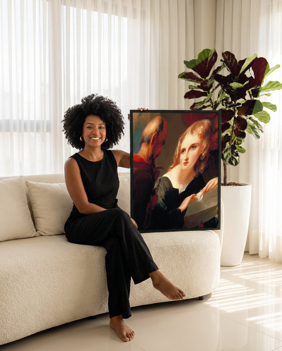 Quadro Decorativo: Cena de Drama - Thomas Sully com modelo em ambiente