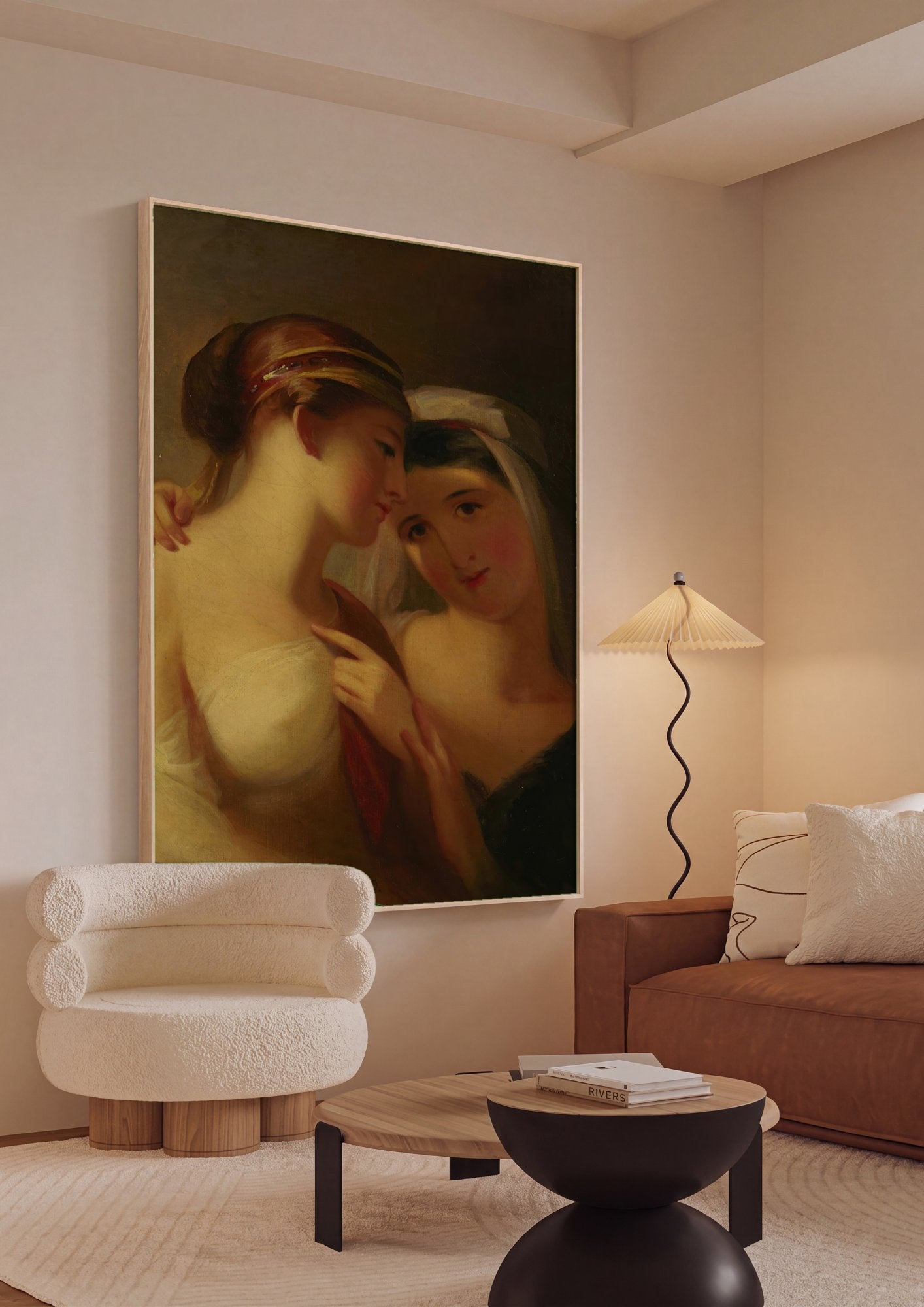 Quadro Decorativo 'As Duas Irmãs' - Thomas Sully em ambiente decorado
