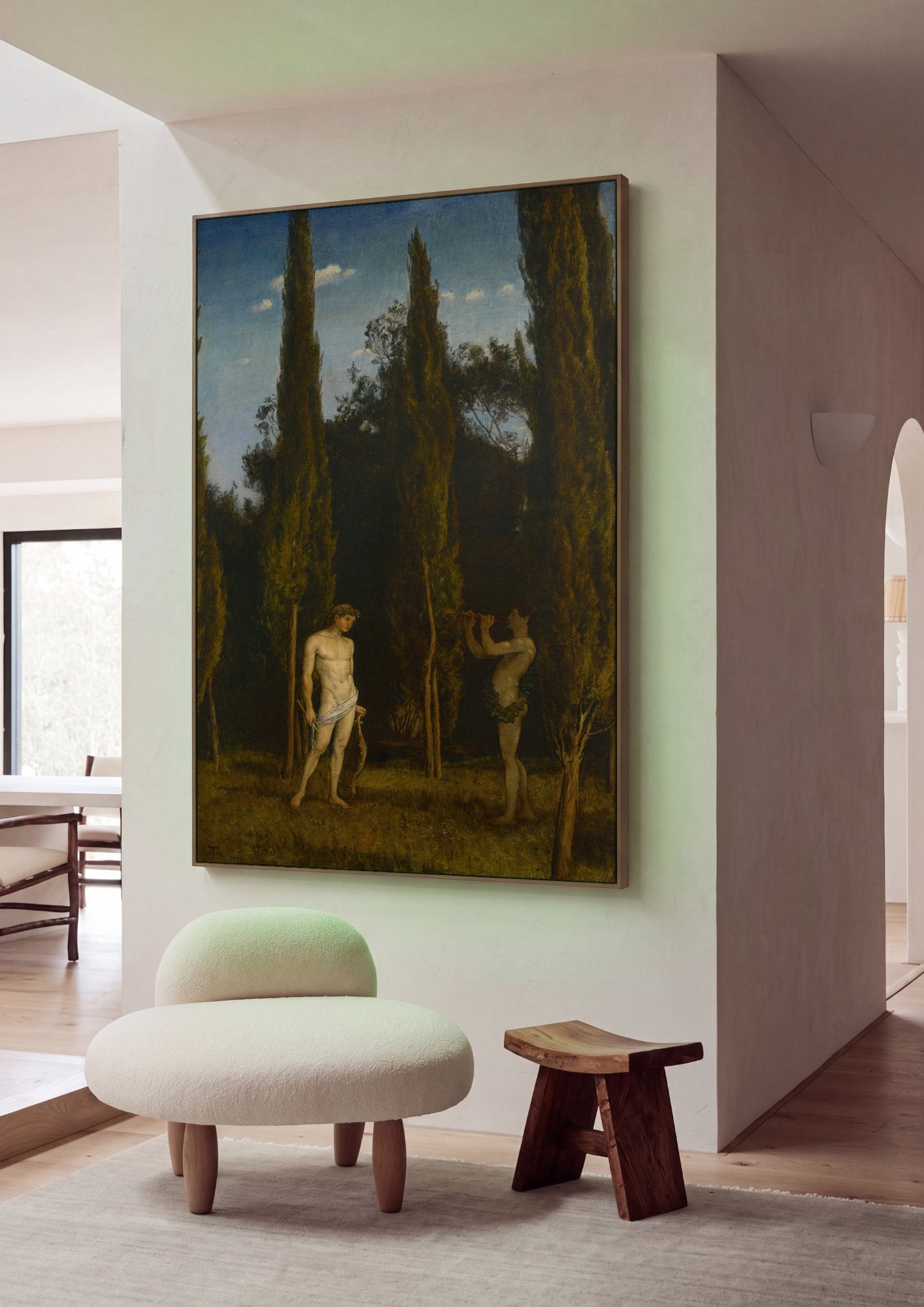 Quadro Decorativo Apolo e Mársias - Hans Thoma em ambiente decorado