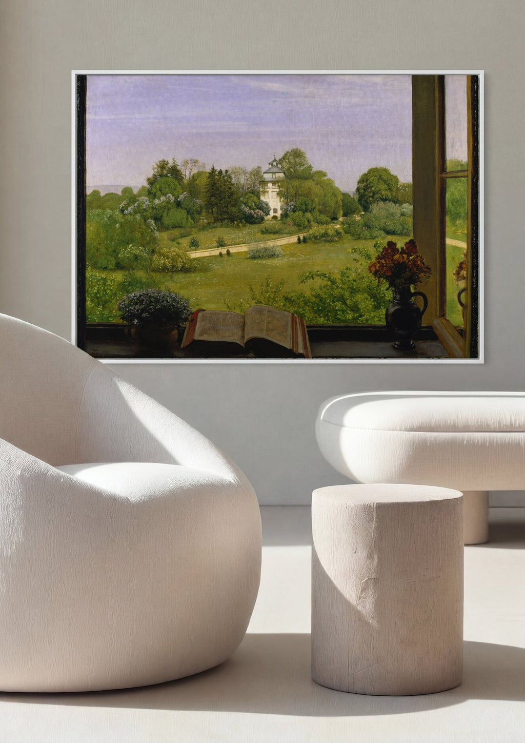 Quadro Decorativo Vista da Janela - Hans Thoma em ambiente decorado