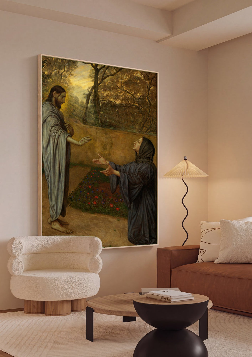 Quadro Decorativo Noli Me Tangere - Hans Thoma em ambiente decorado