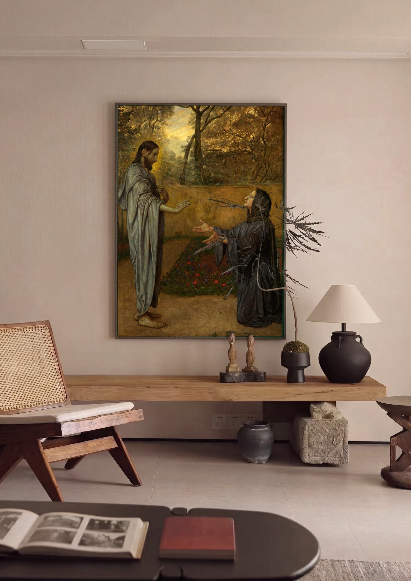 Quadro Decorativo Noli Me Tangere - Hans Thoma em ambiente decorado