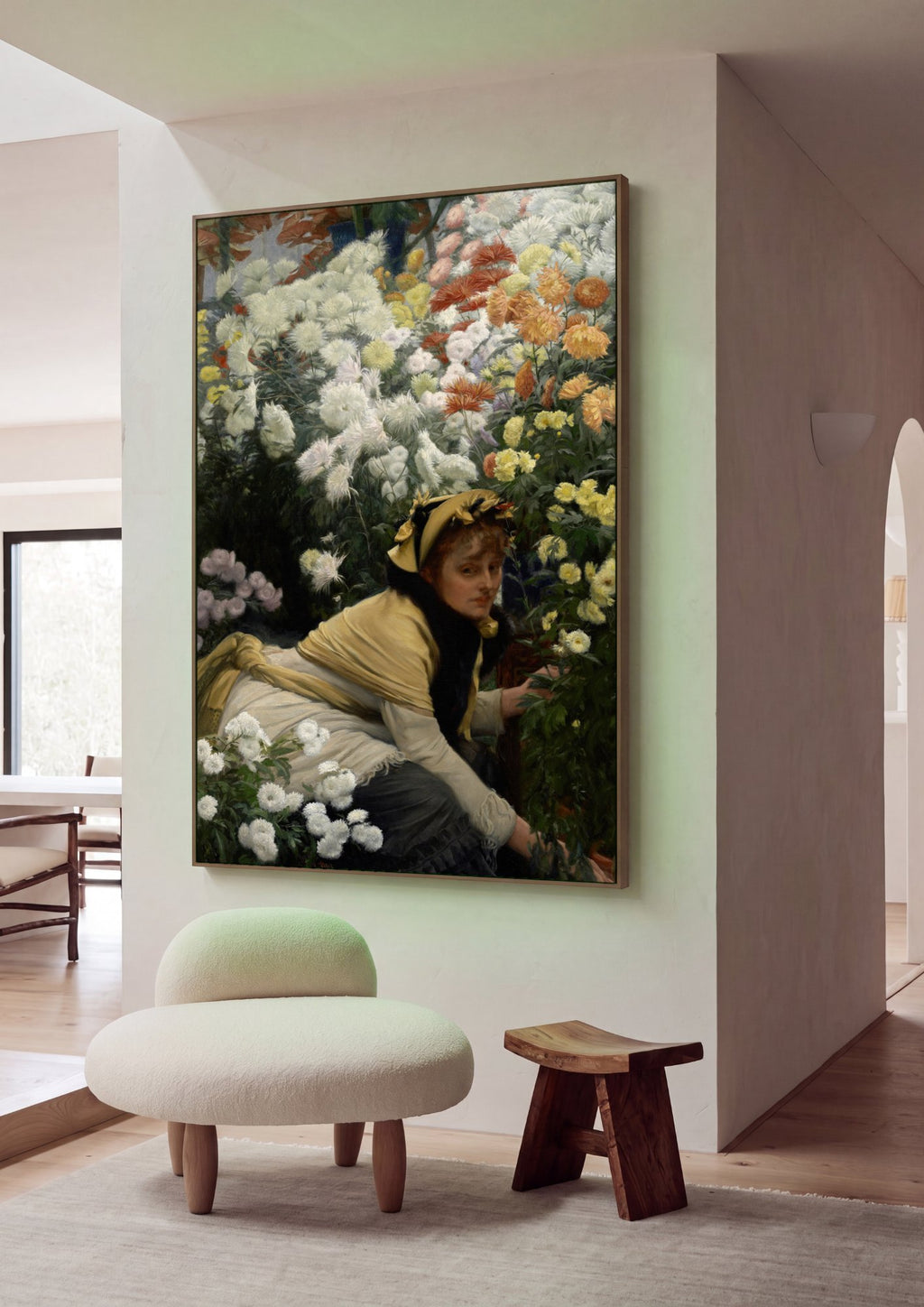 Quadro Decorativo Chrysanthemums - James Tissot em ambiente decorado