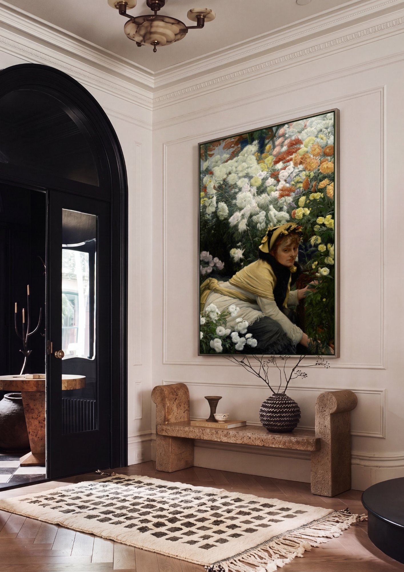 Quadro Decorativo Chrysanthemums - James Tissot em ambiente decorado