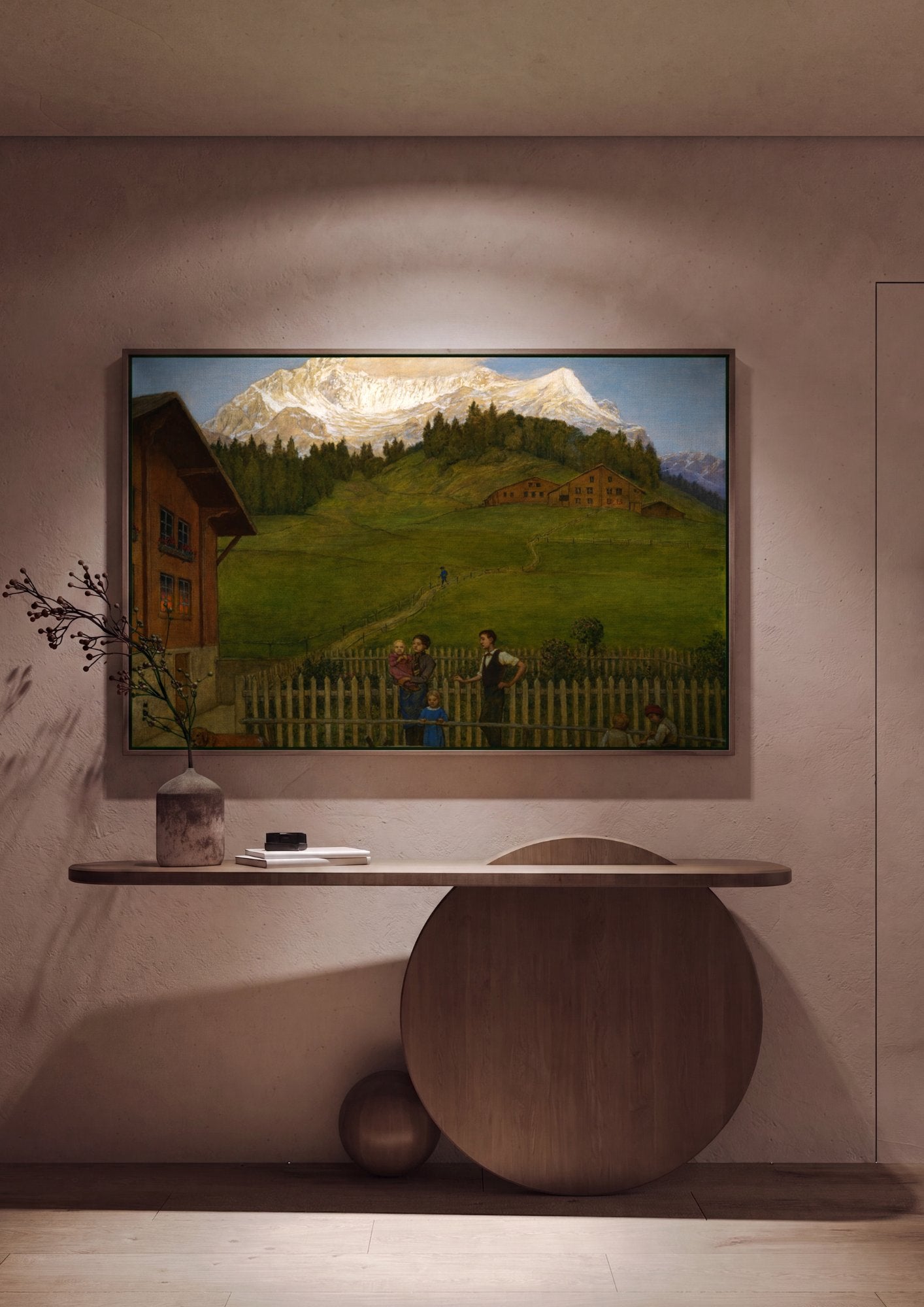 Quadro Decorativo A Vida no Campo - Hans Thoma em ambiente decorado