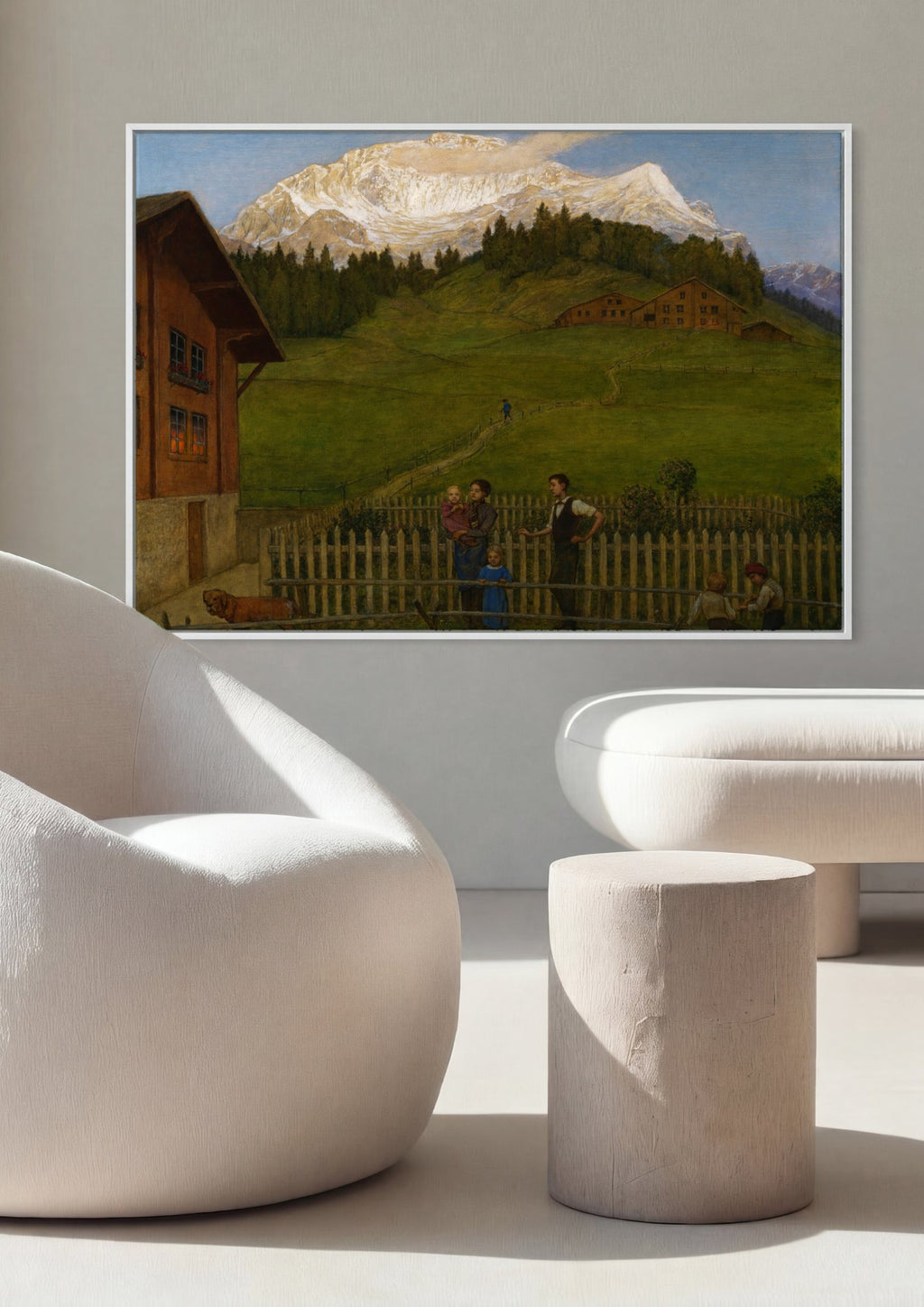 Quadro Decorativo A Vida no Campo - Hans Thoma em ambiente decorado