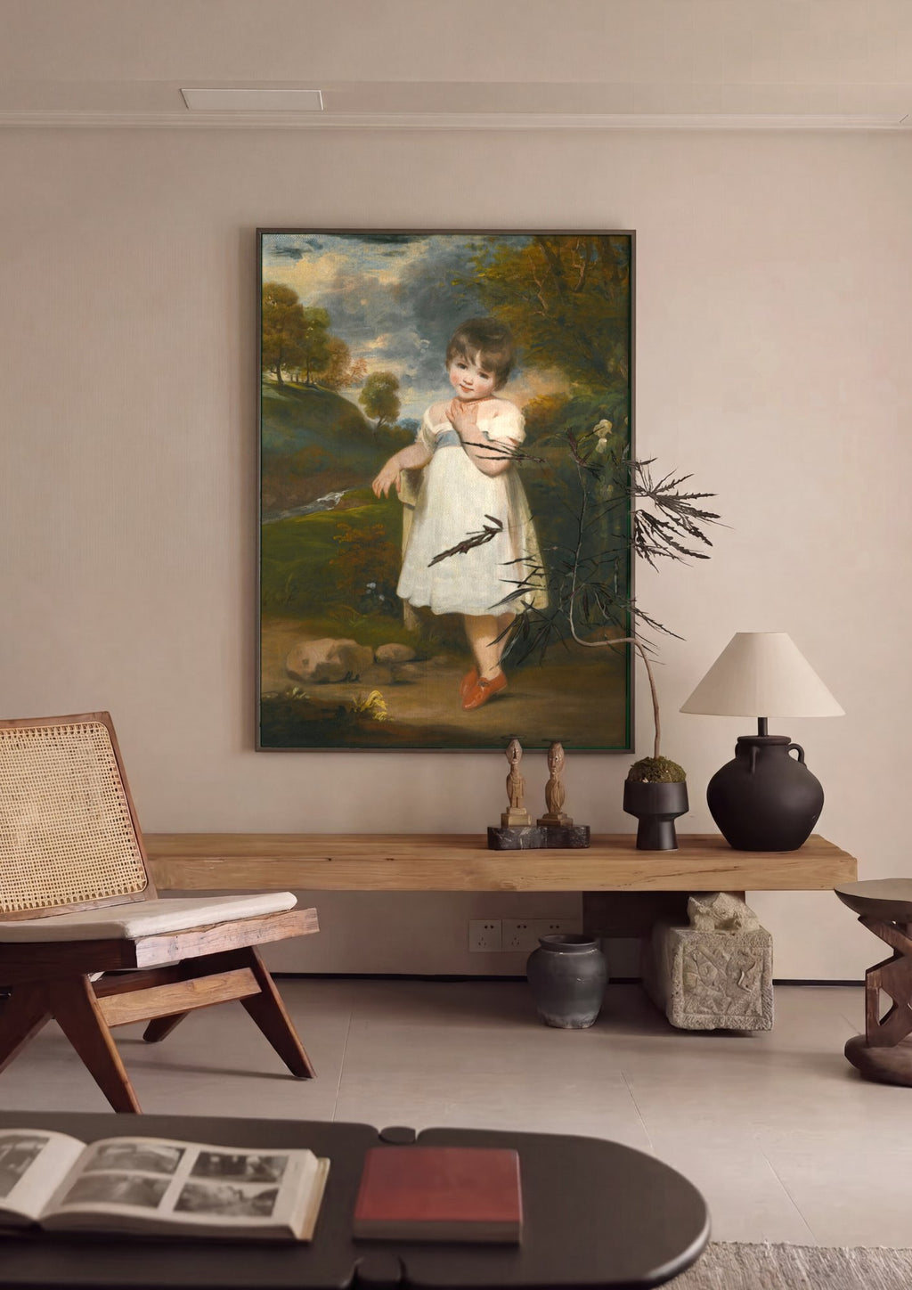 Quadro Decorativo A Menina dos Sapatos Vermelhos - John Hoppner em ambiente decorado