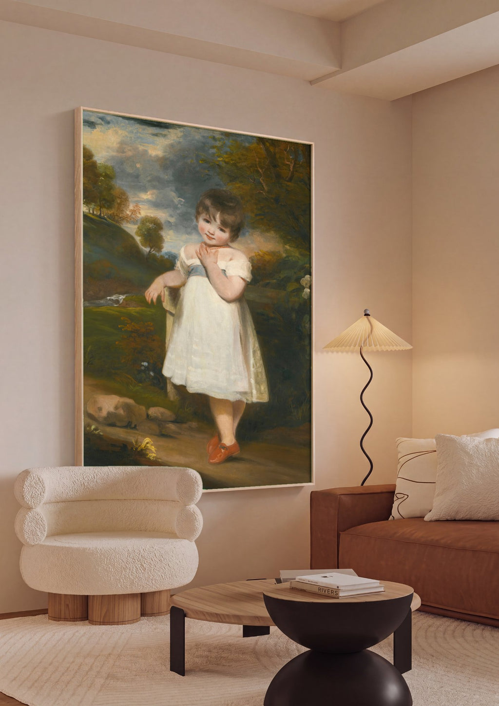 Quadro Decorativo A Menina dos Sapatos Vermelhos - John Hoppner em ambiente decorado