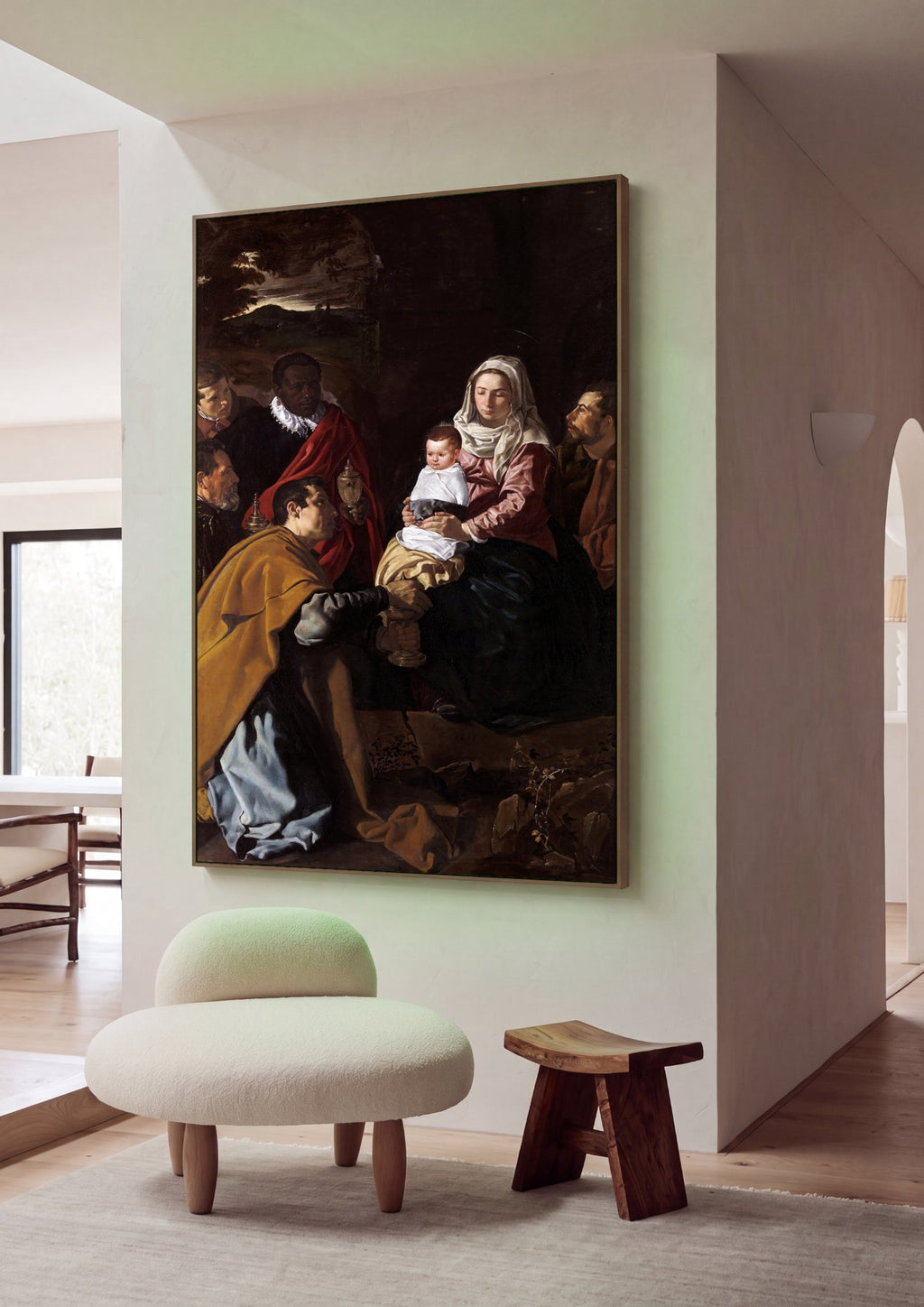 Quadro Decorativo A Adoração dos Magos - Velázquez em ambiente decorado