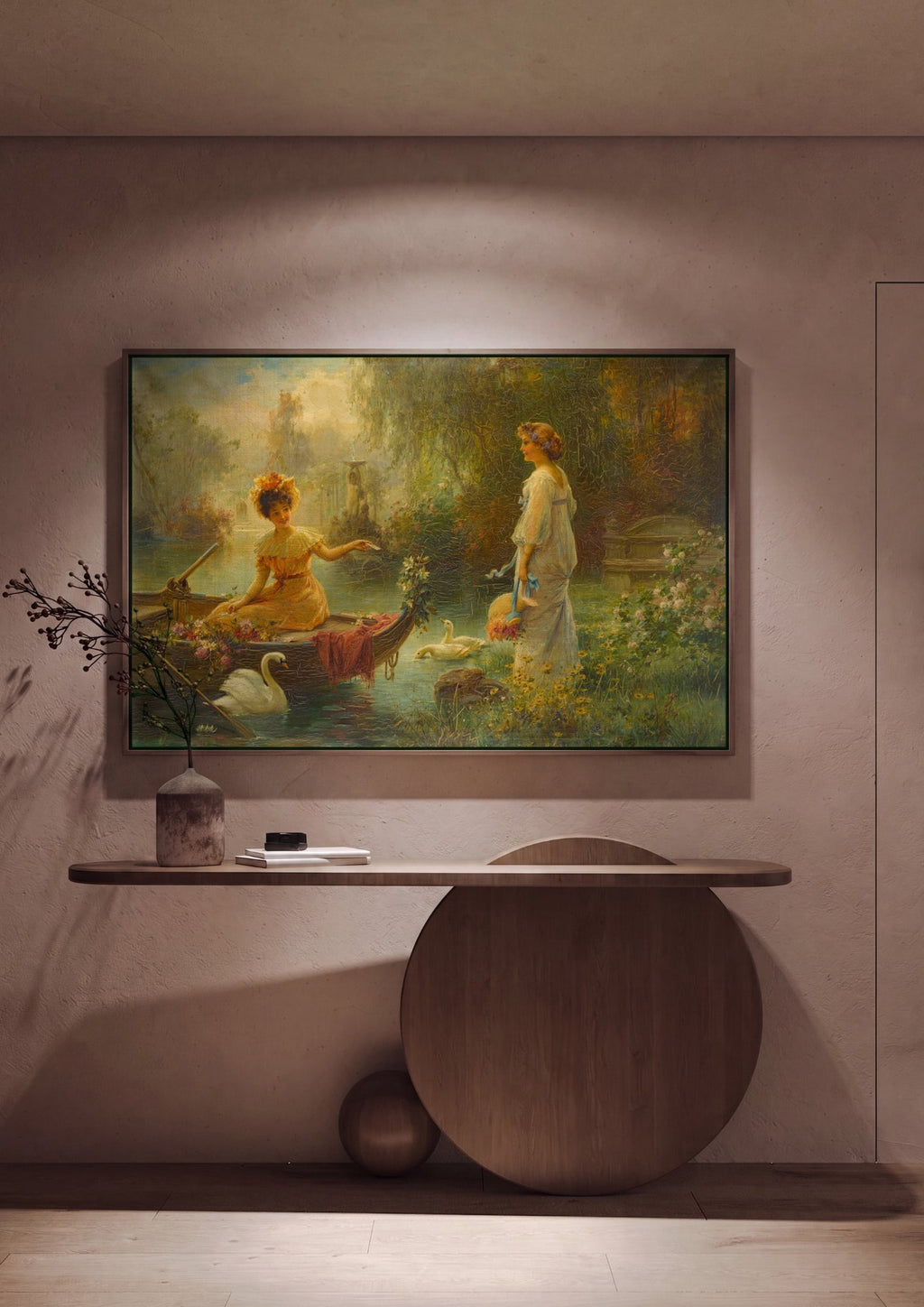 Quadro Decorativo A Oferta Gentil - Hans Zatzka em ambiente decorado