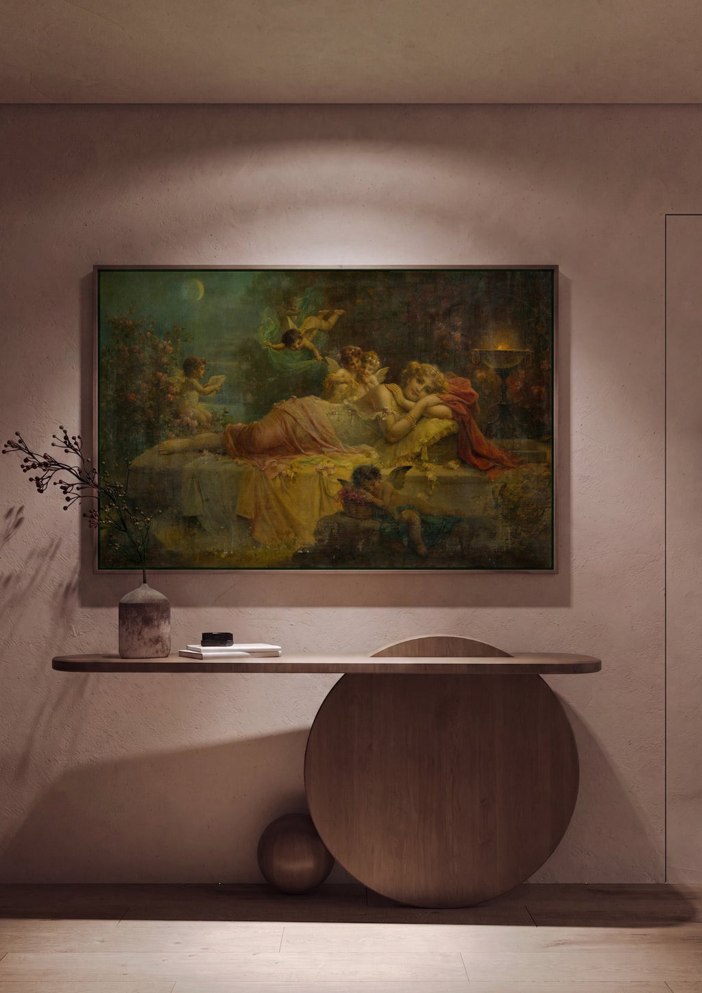Quadro Decorativo Sonho Romântico - Hans Zatzka em ambiente decorado