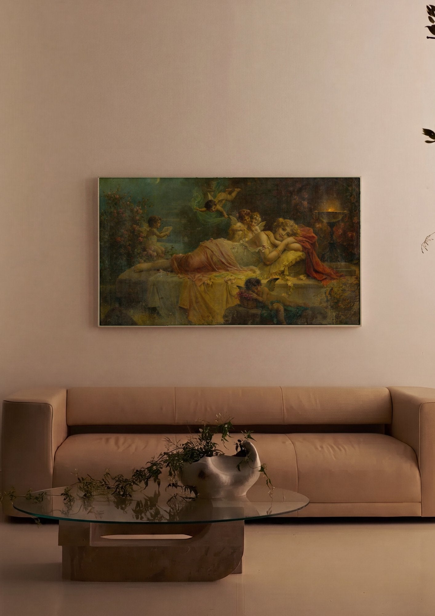 Quadro Decorativo Sonho Romântico - Hans Zatzka em ambiente decorado