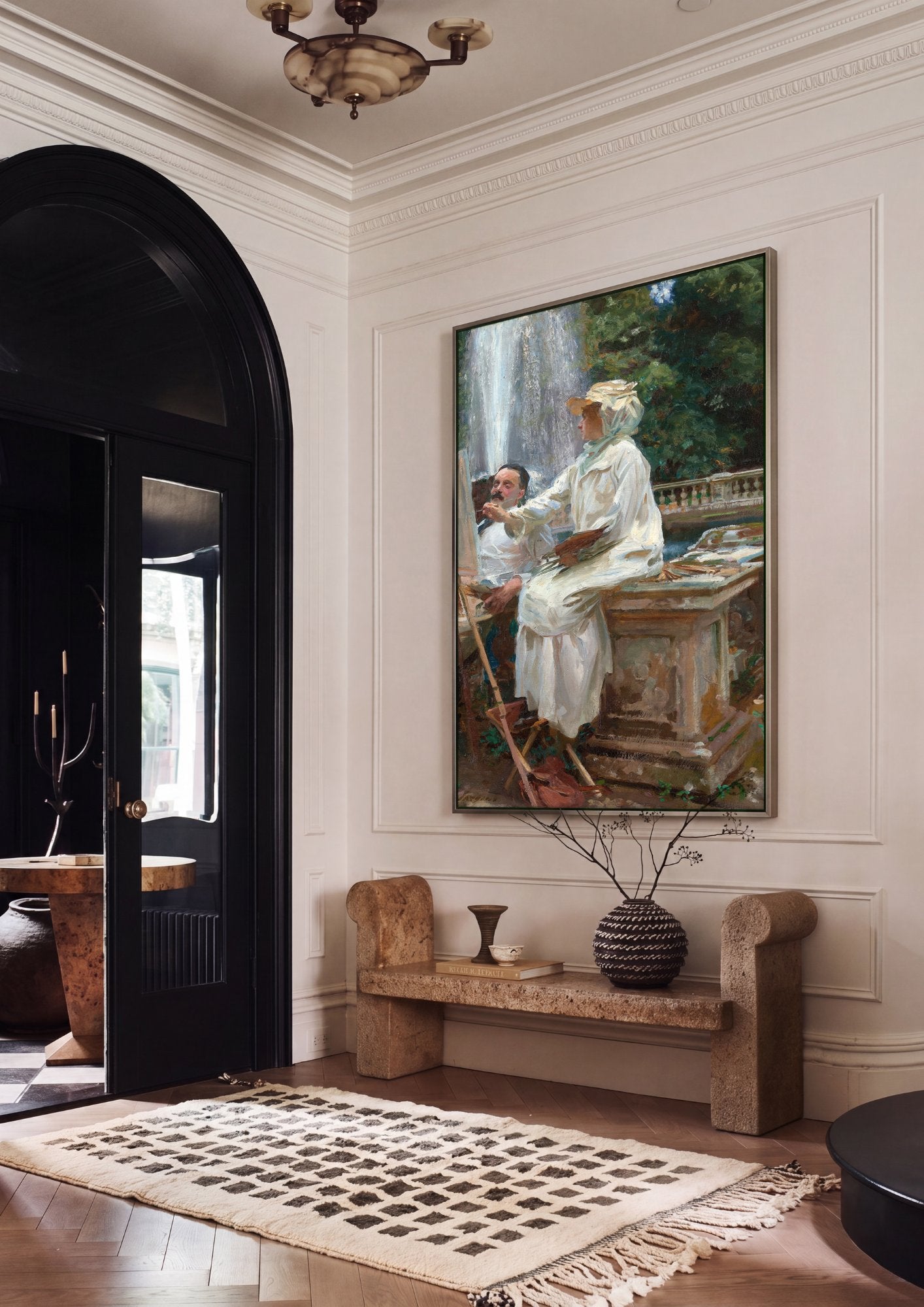 Quadro Decorativo 'A Sesta' - John Singer Sargent em ambiente decorado