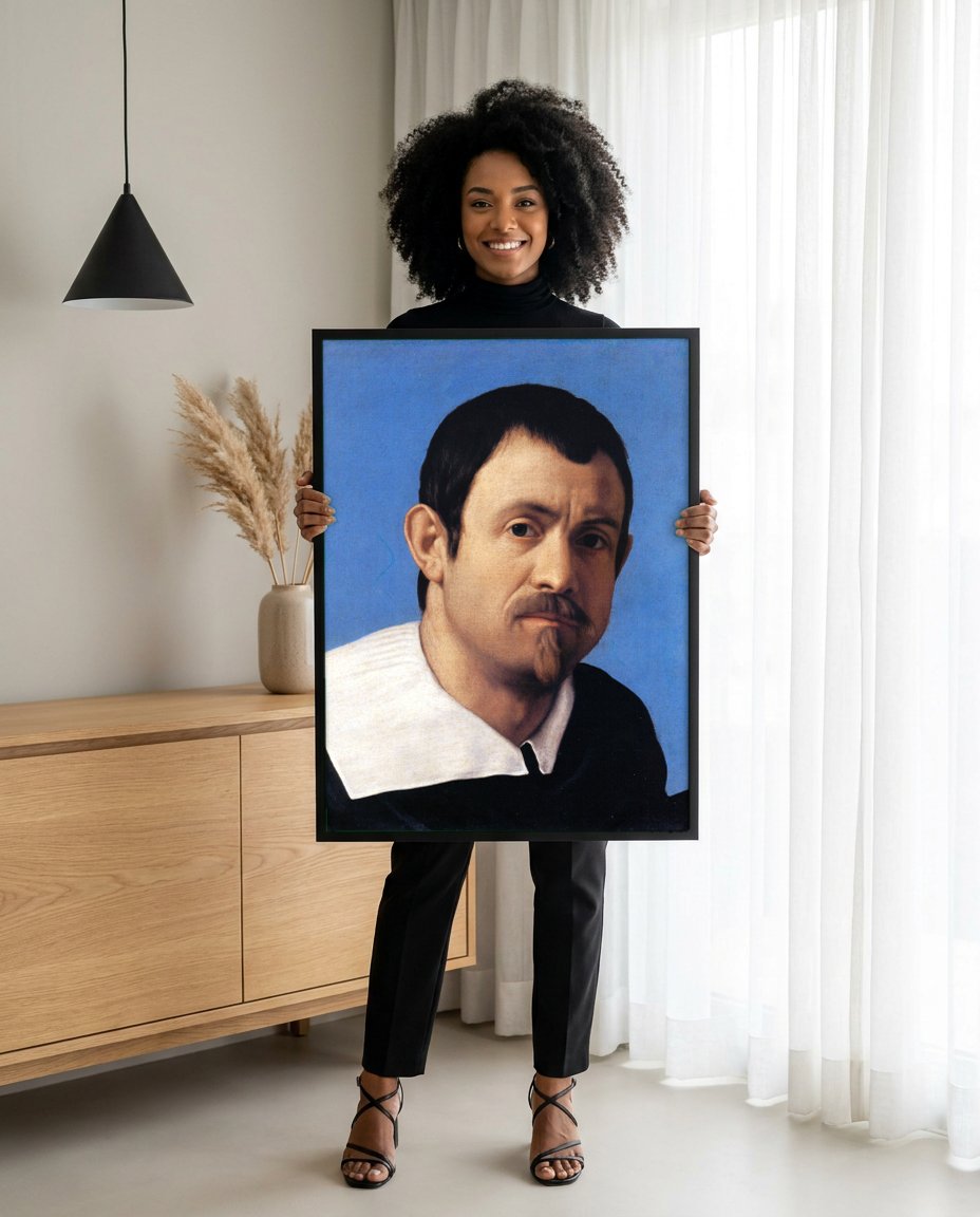 Quadro Decorativo Retrato de um Homem - Sassoferrato com modelo em ambiente