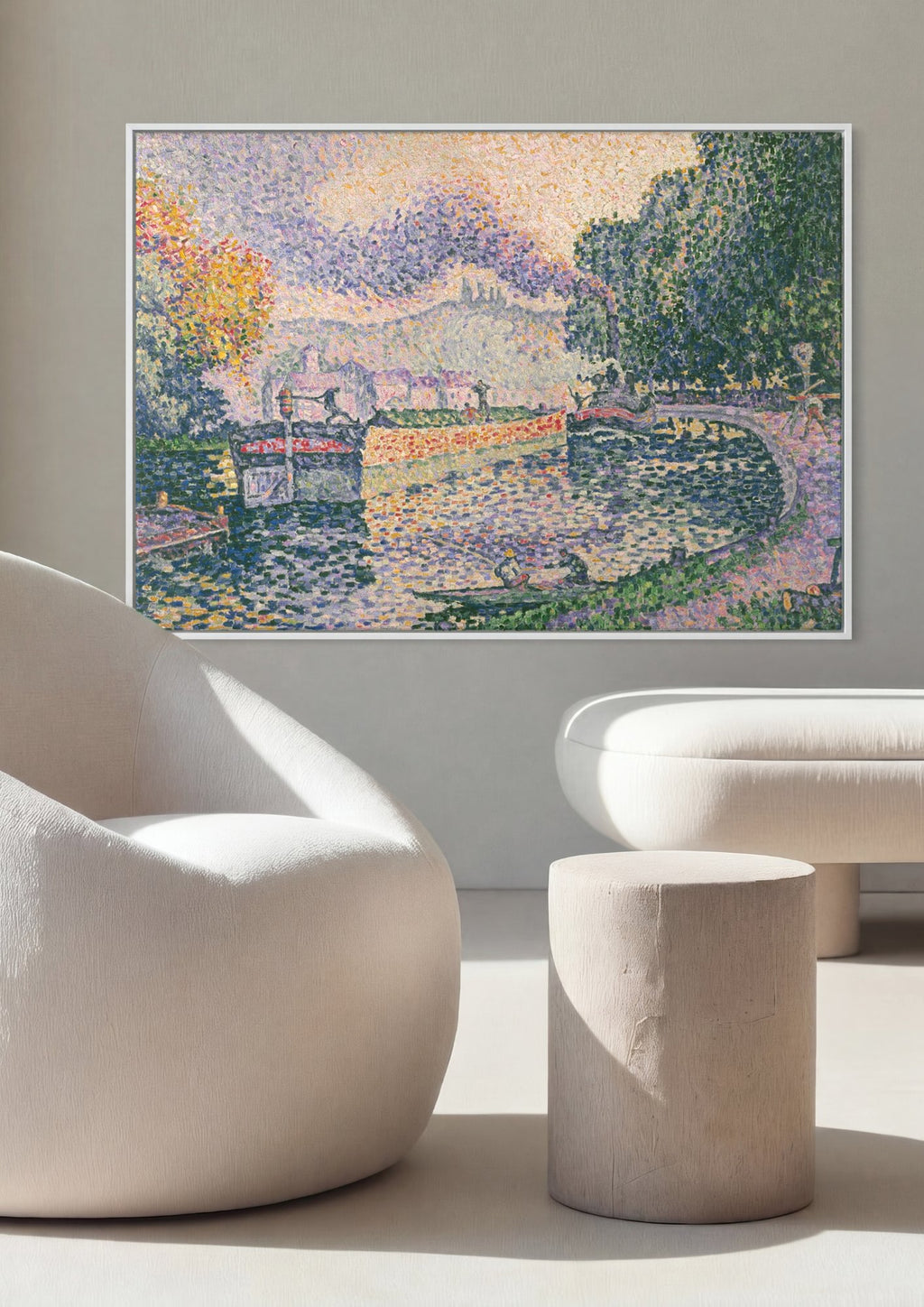 Quadro Decorativo Canal em Veneux-les-Sablons - Paul Signac em ambiente decorado
