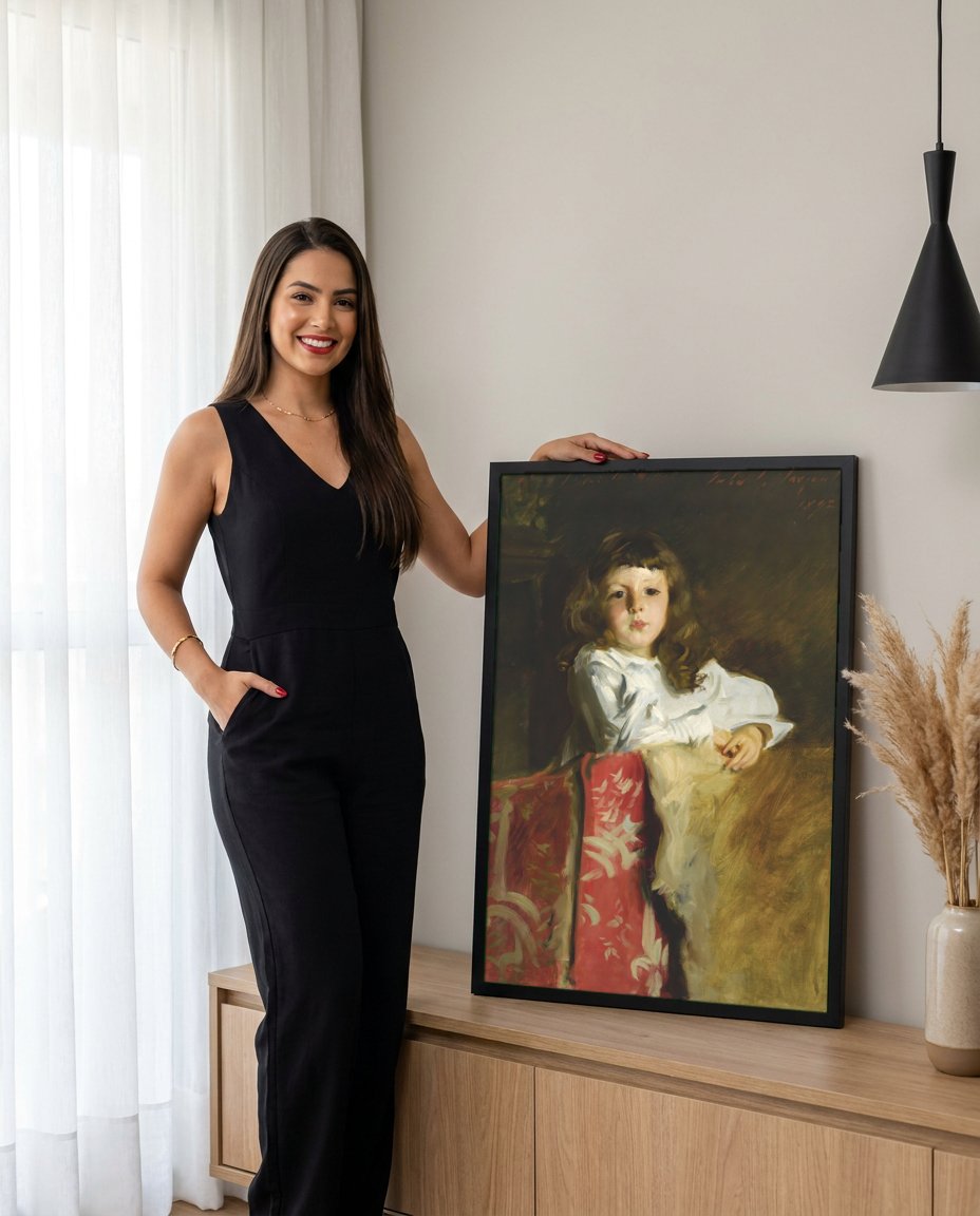Quadro Decorativo 'Dorothy' - John Singer Sargent com modelo em ambiente