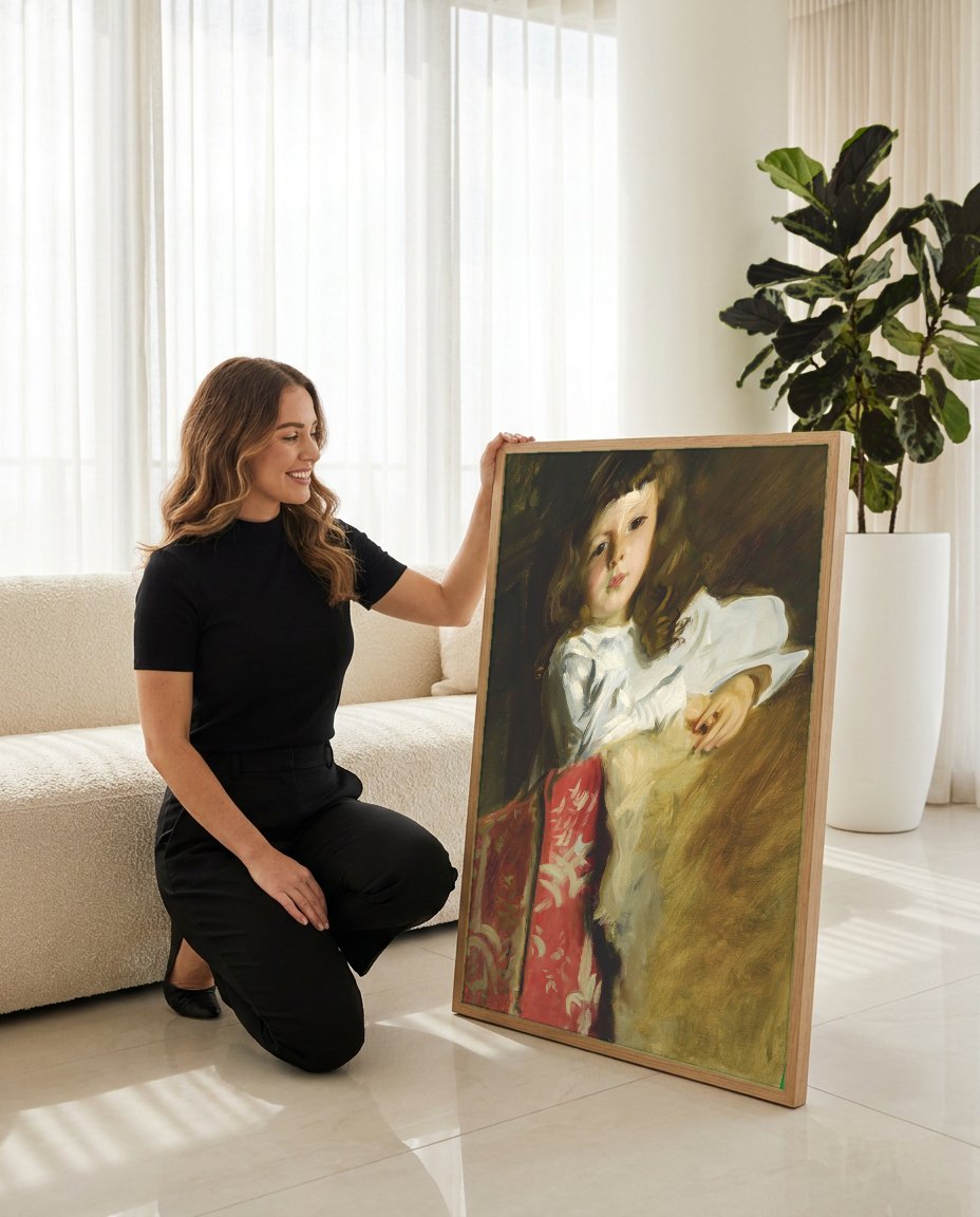 Quadro Decorativo 'Dorothy' - John Singer Sargent com modelo em ambiente