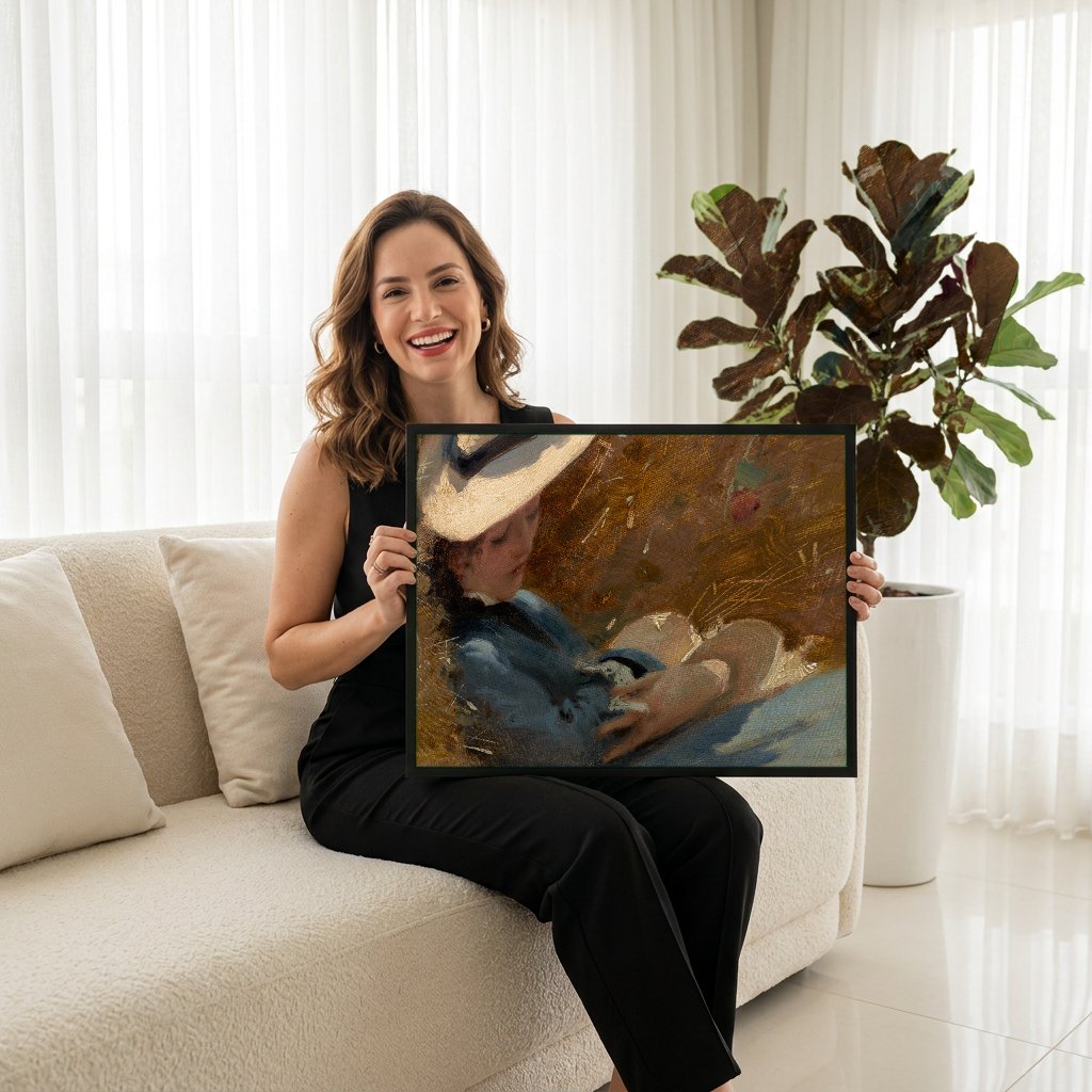 Quadro Decorativo 'Repouso' - John Singer Sargent com modelo em ambiente