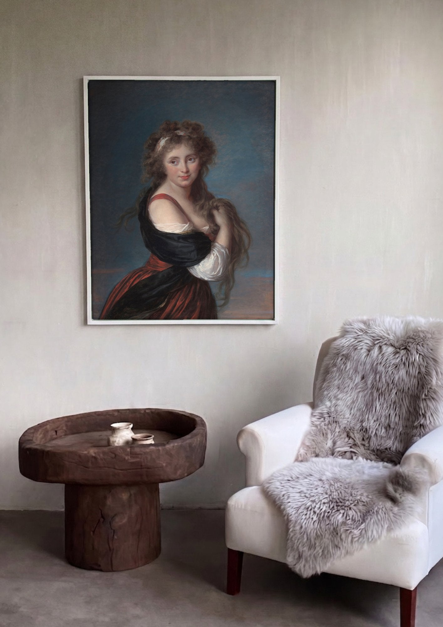 Quadro Decorativo A Jovem Artista - Elisabeth Vigée Le Brun em ambiente decorado
