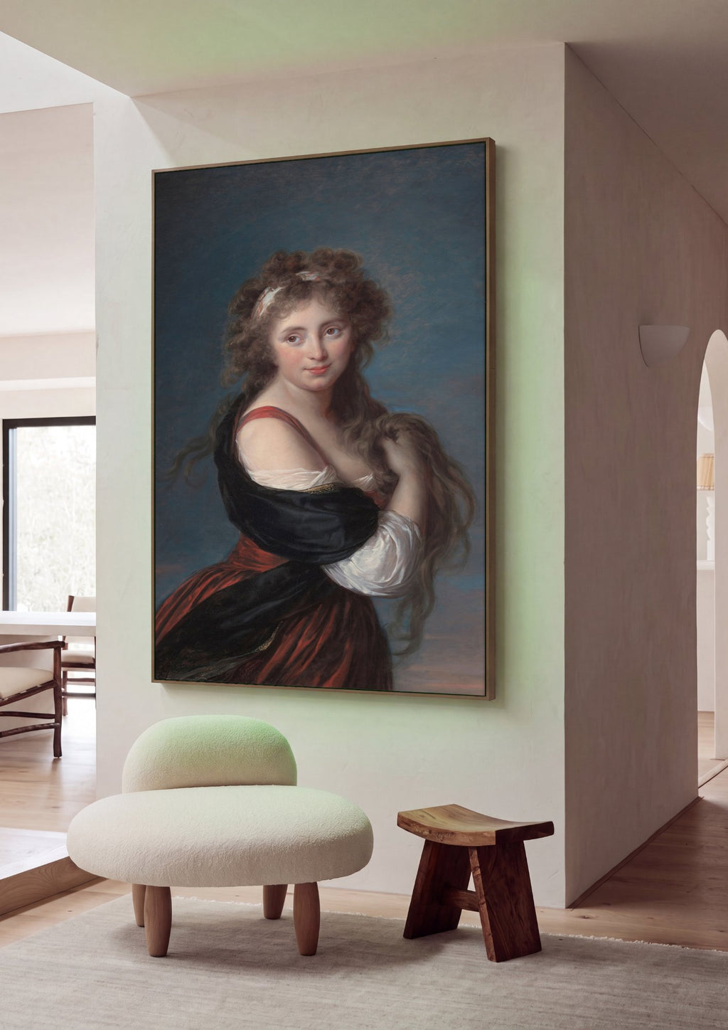 Quadro Decorativo A Jovem Artista - Elisabeth Vigée Le Brun em ambiente decorado