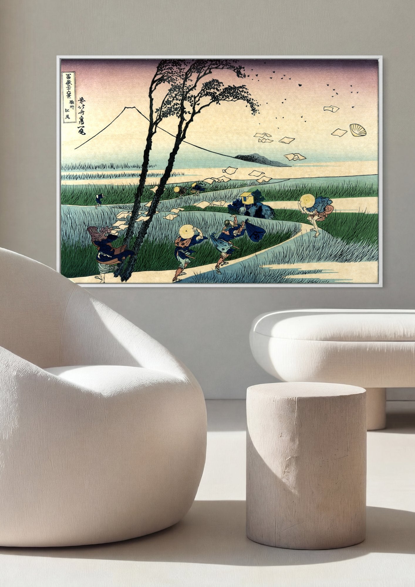 Quadro Decorativo A Tempestade - Hokusai em ambiente decorado