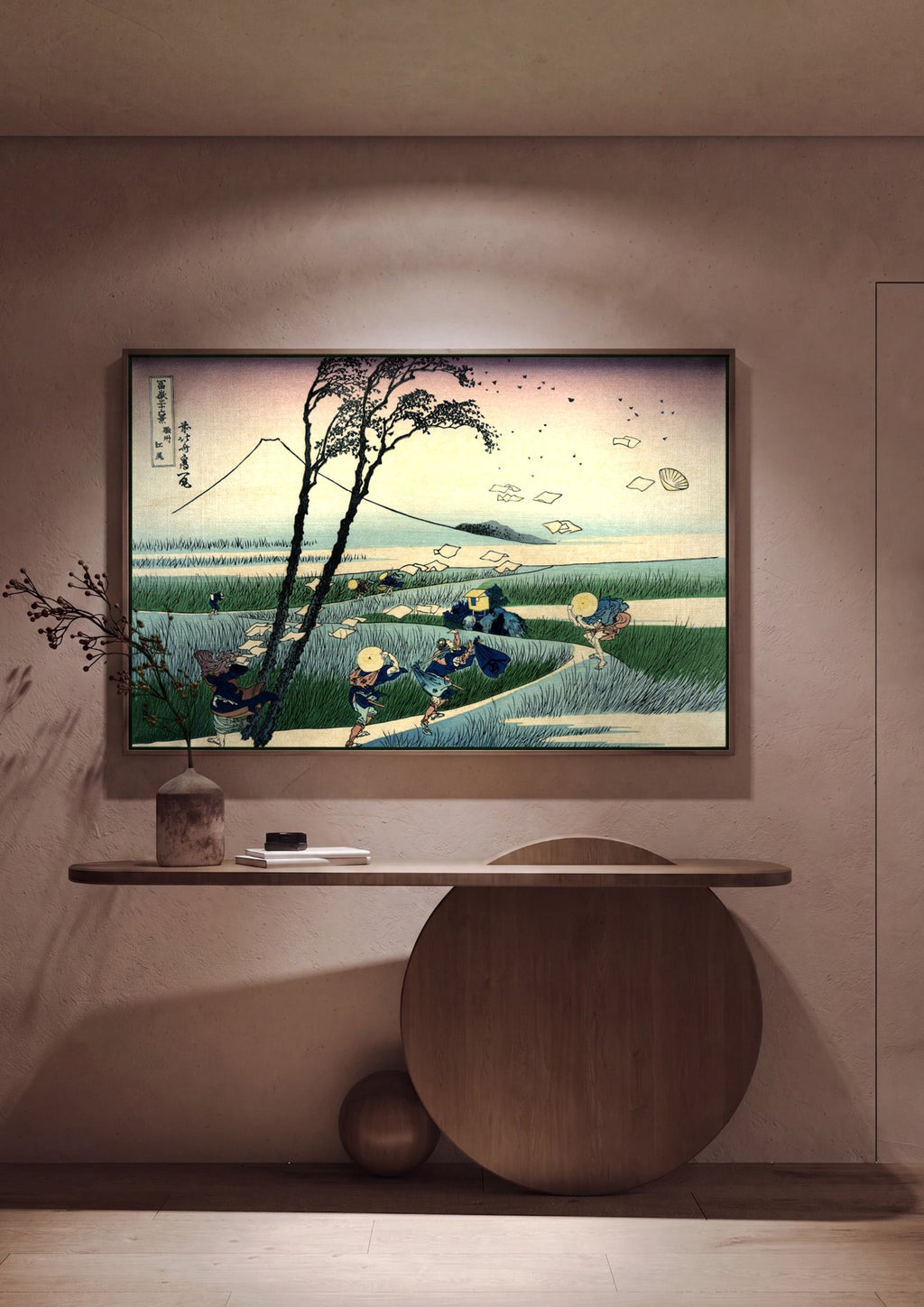 Quadro Decorativo A Tempestade - Hokusai em ambiente decorado