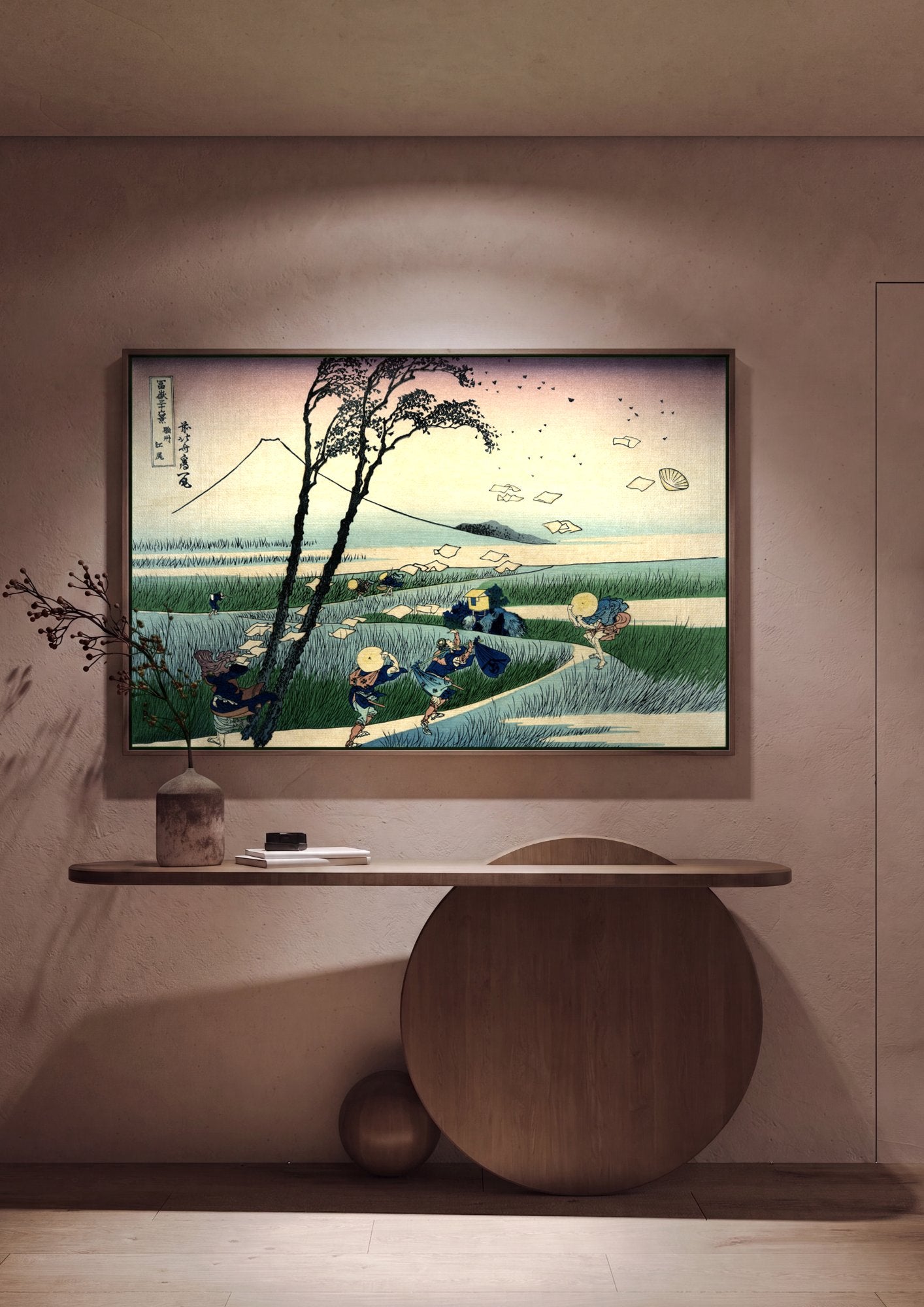 Quadro Decorativo A Tempestade - Hokusai em ambiente decorado