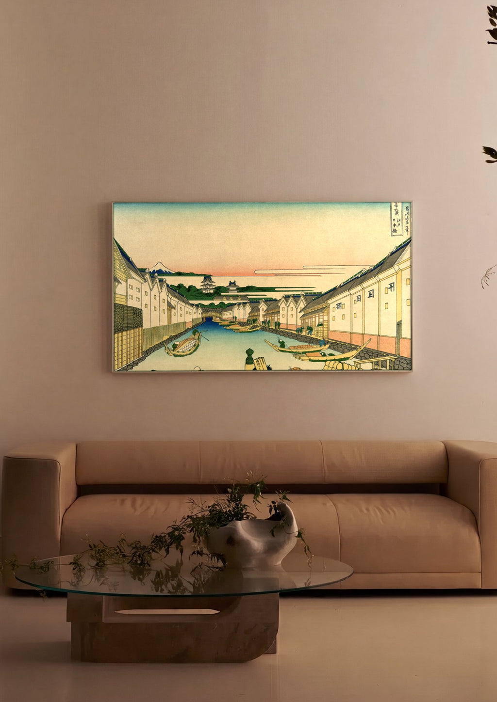 Quadro Decorativo Nihonbashi, Hokusai em ambiente decorado