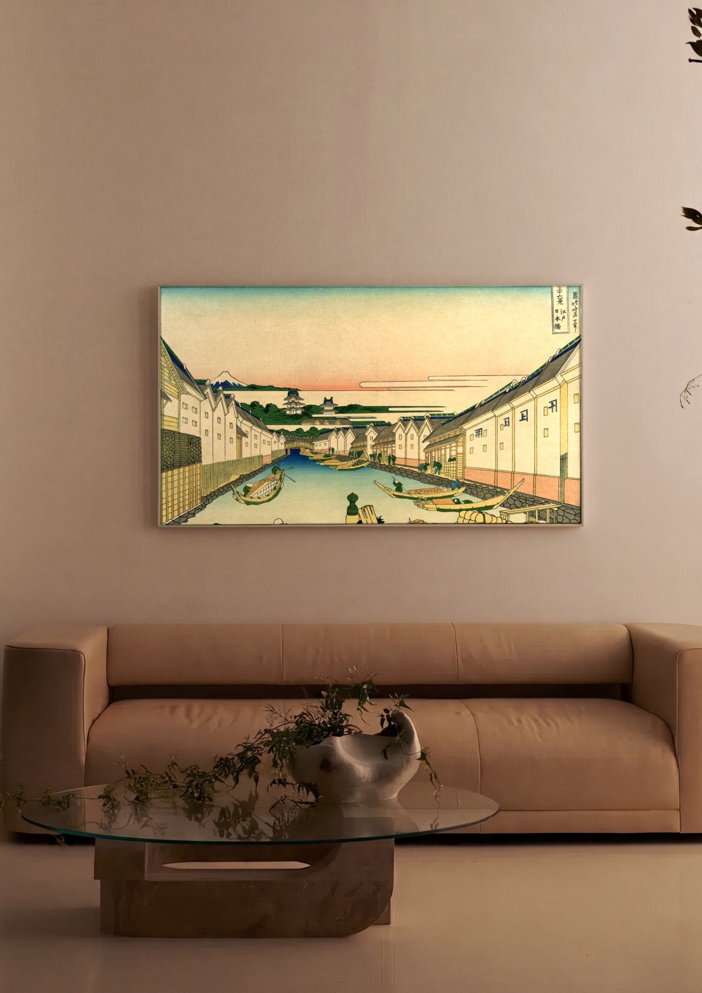 Quadro Decorativo Nihonbashi, Hokusai em ambiente decorado