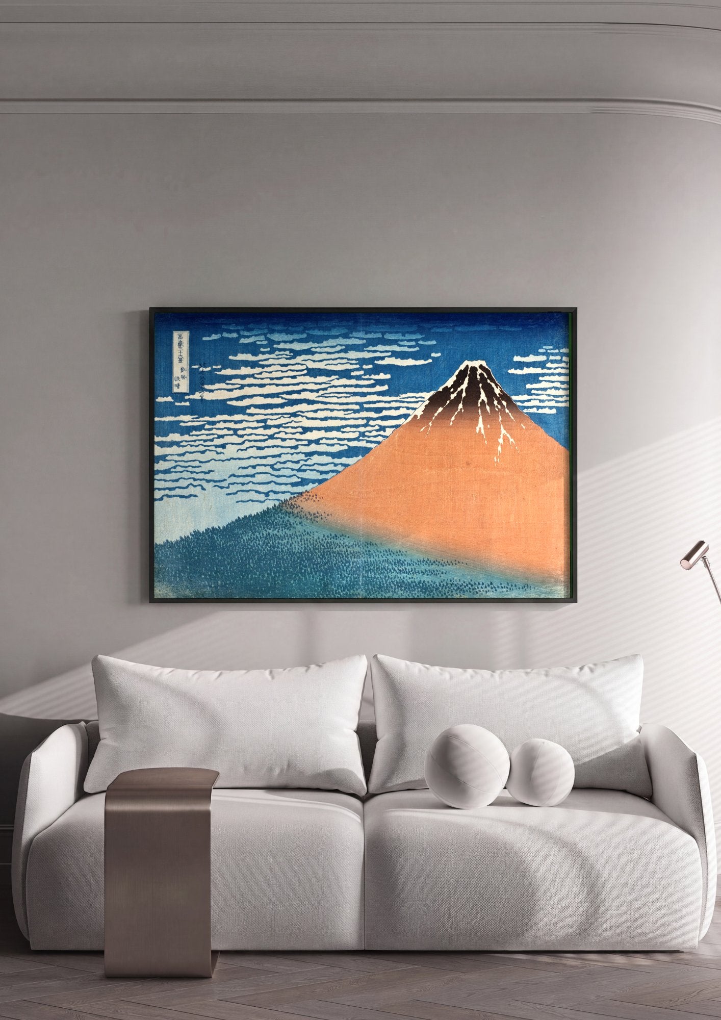 Quadro Decorativo Montanha Fuji - Hokusai em ambiente decorado
